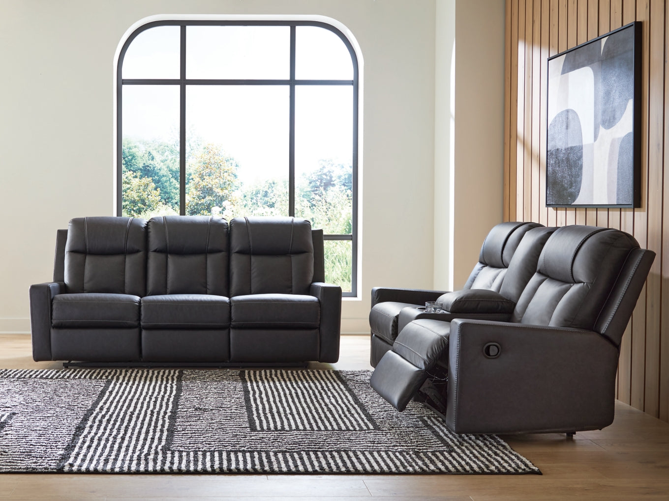 Mackmenville Reclining Sofa and Reclining Loveseat with Console Living Room Set