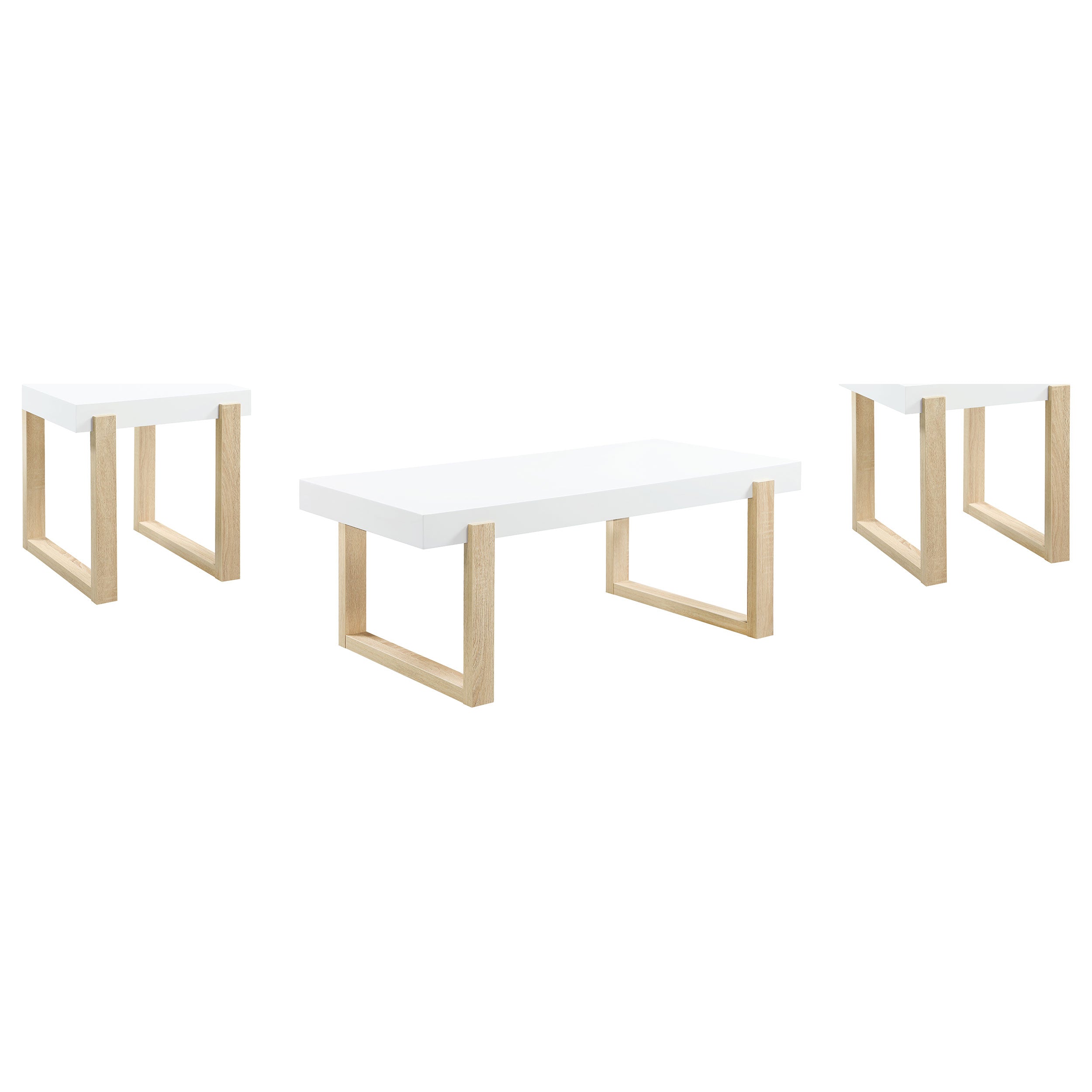 Pala Coffee and End Table Set White High Gloss
