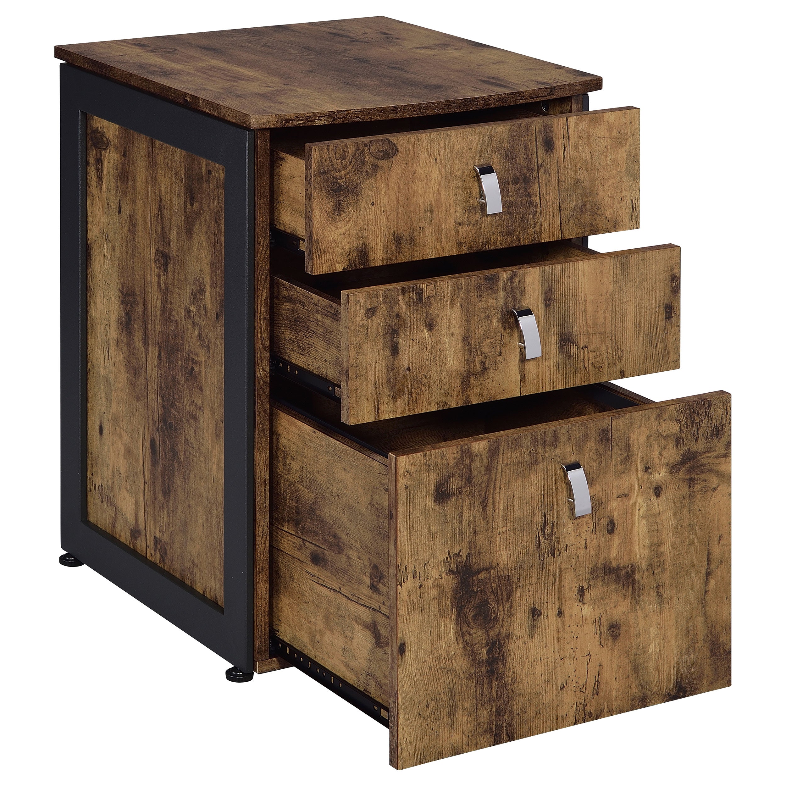 Estrella Office Desk File Cabinet Set Rustic Nutmeg
