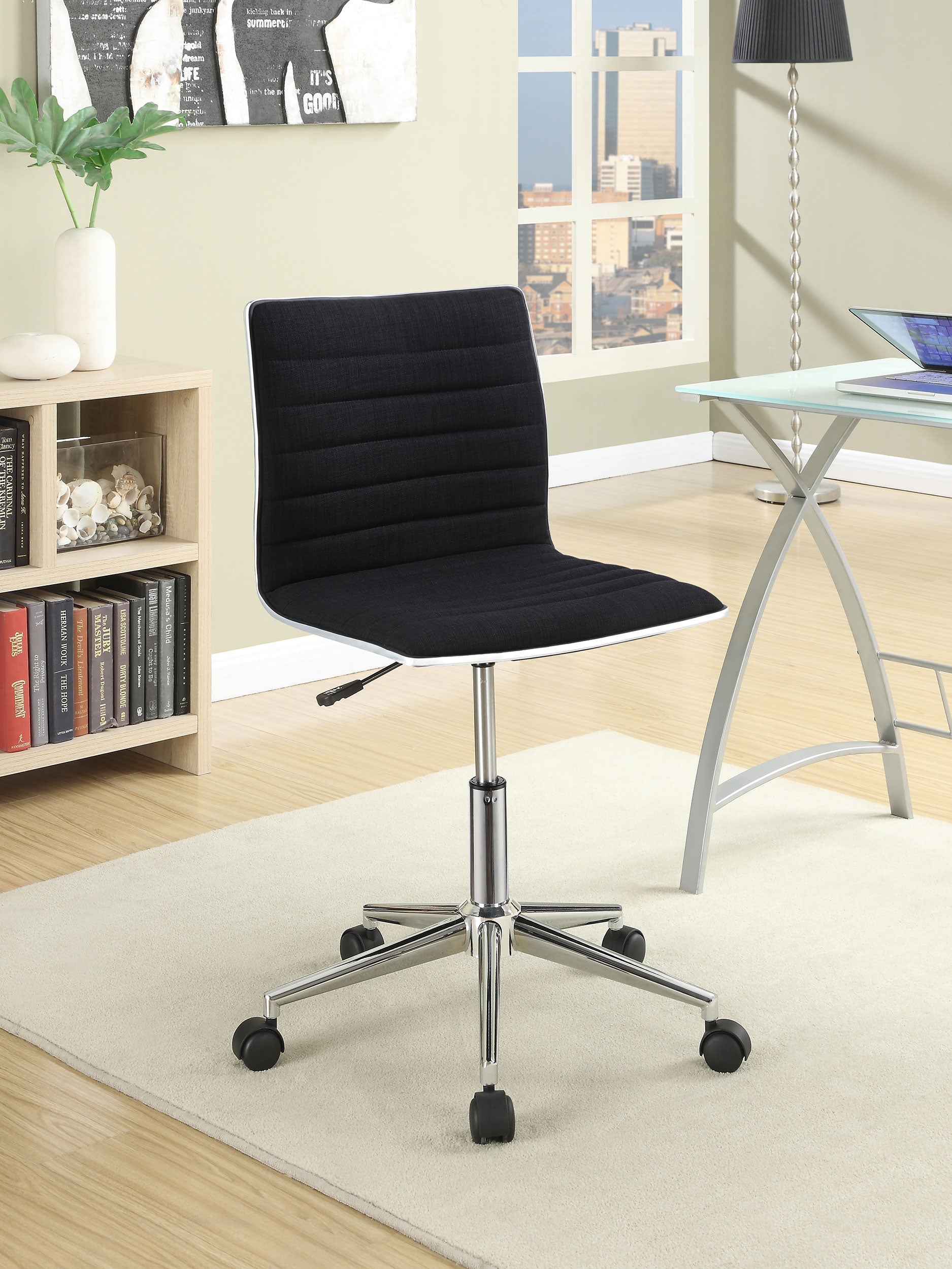 Chryses Adjustable Height Office Chair Black and Chrome
