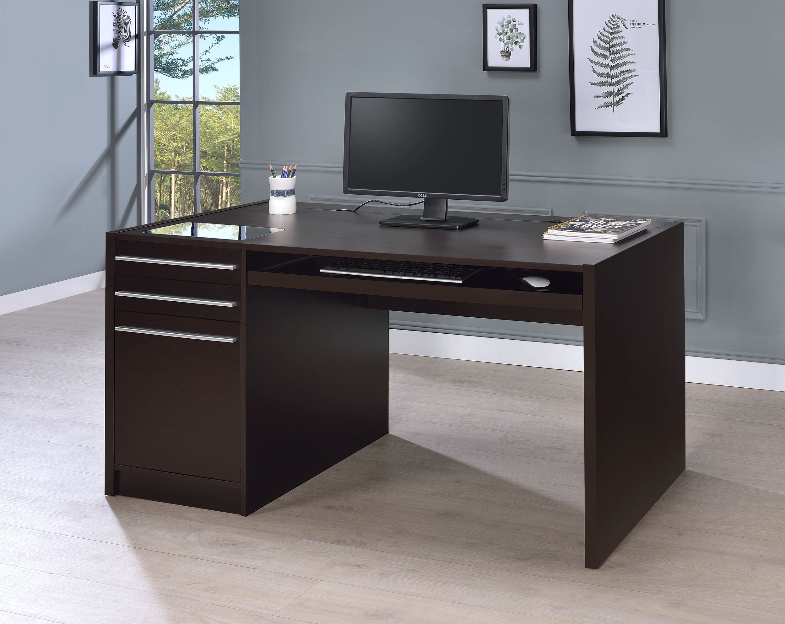 Halston 3-drawer Connect-it Office Desk Cappuccino