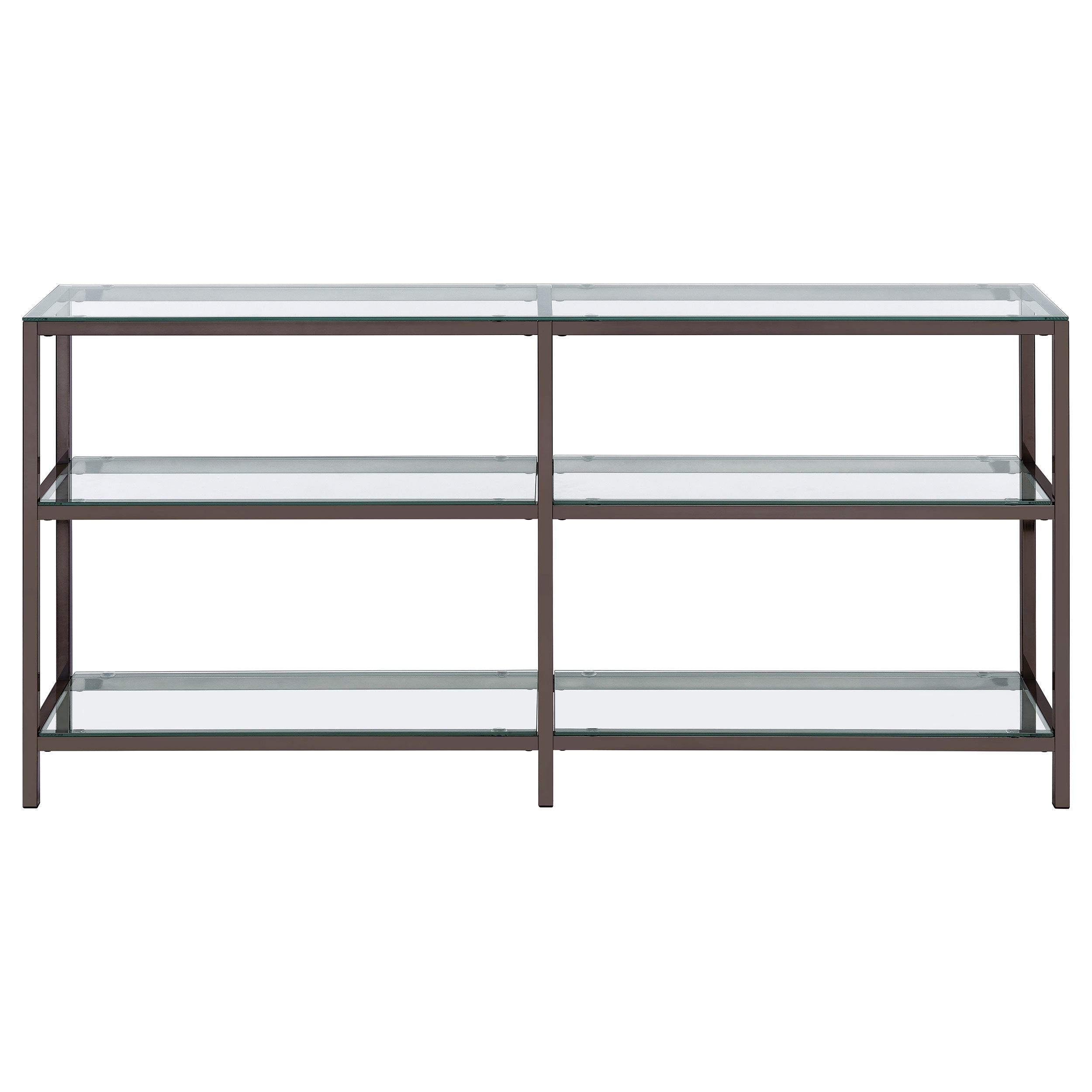 Kate 55-inch 2-shelf Console Bookcases Black Nickel