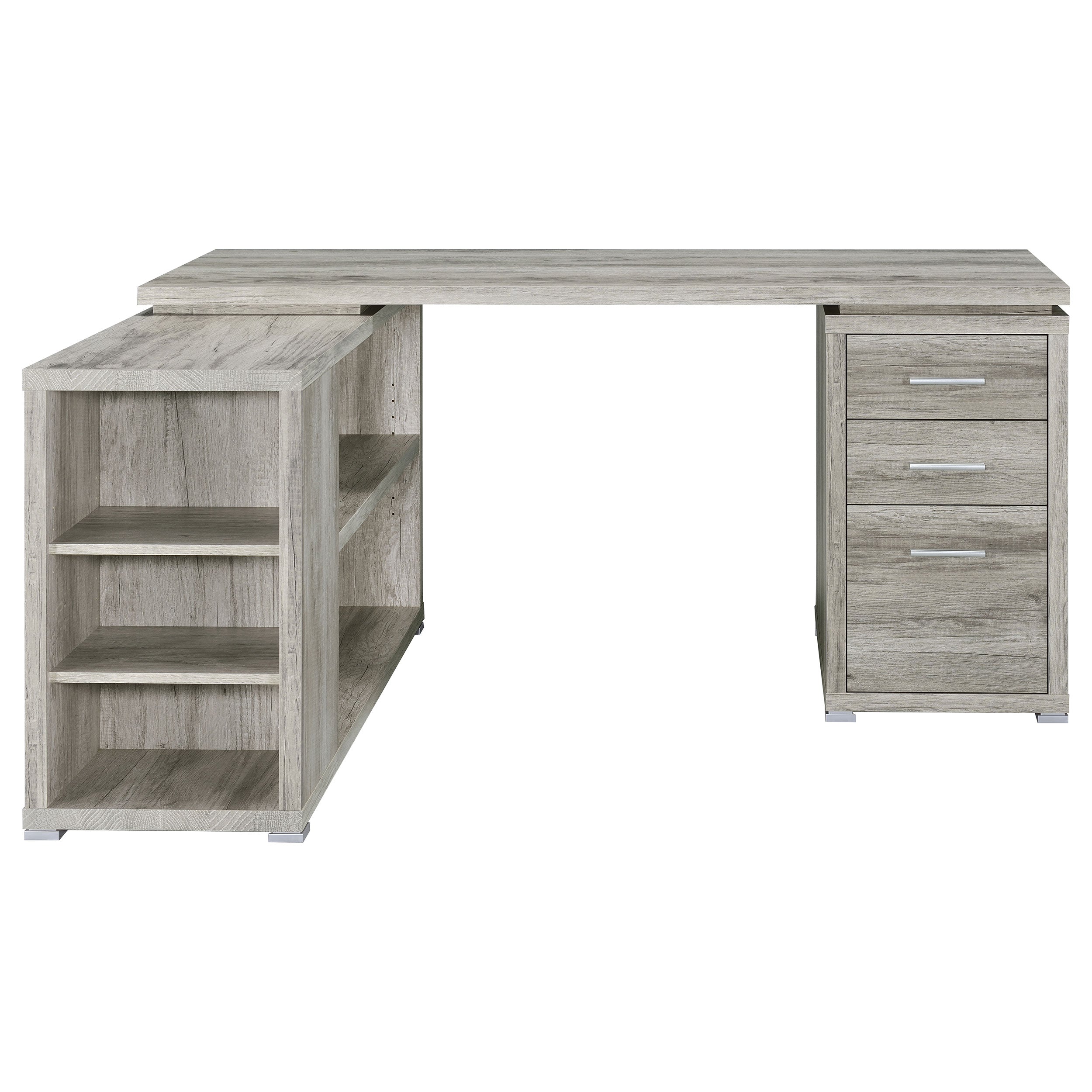 Yvette L-shape Office Desk Grey Driftwood