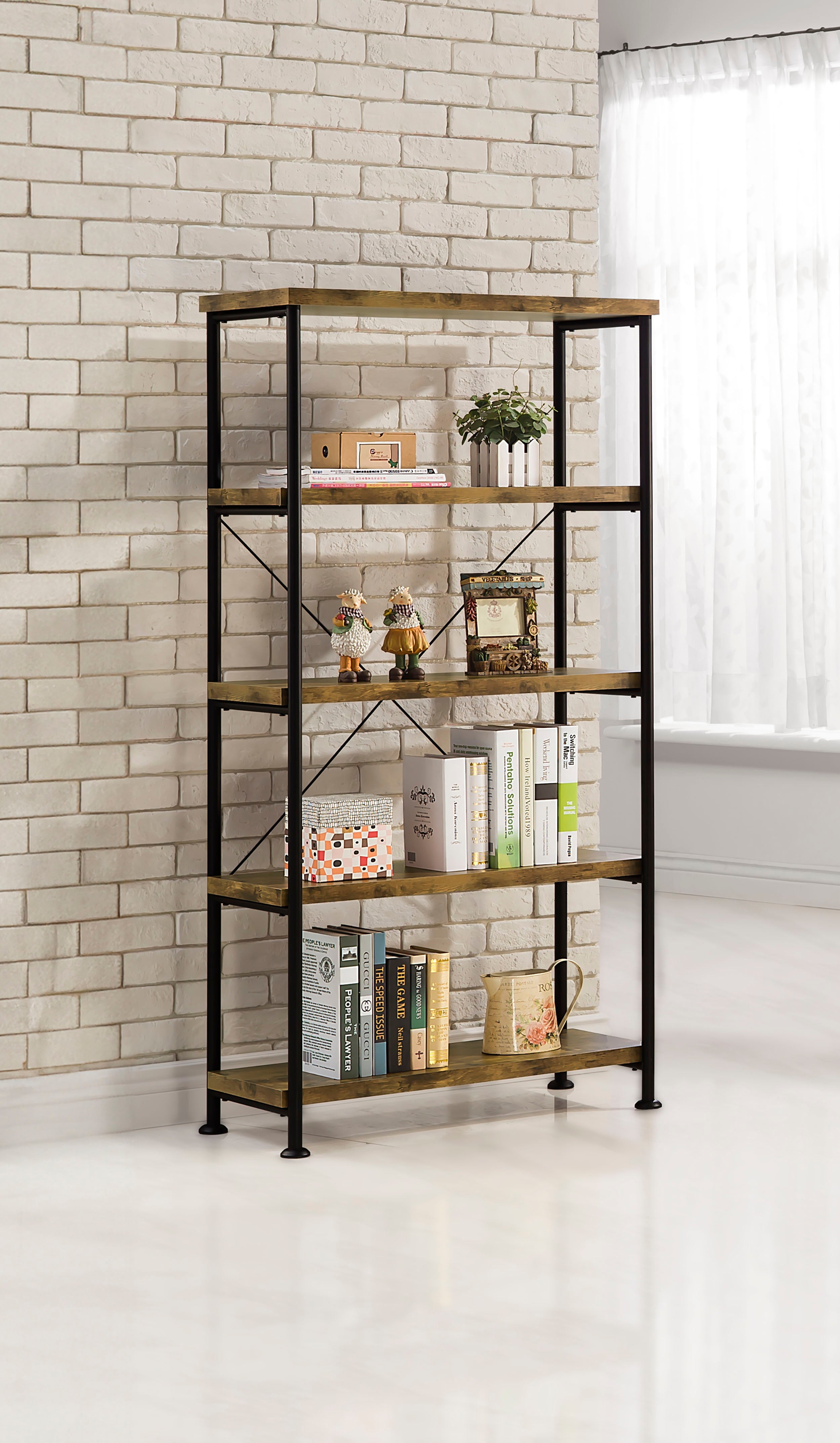 Analiese 63-inch 4-shelf Bookshelf Grey Driftwood