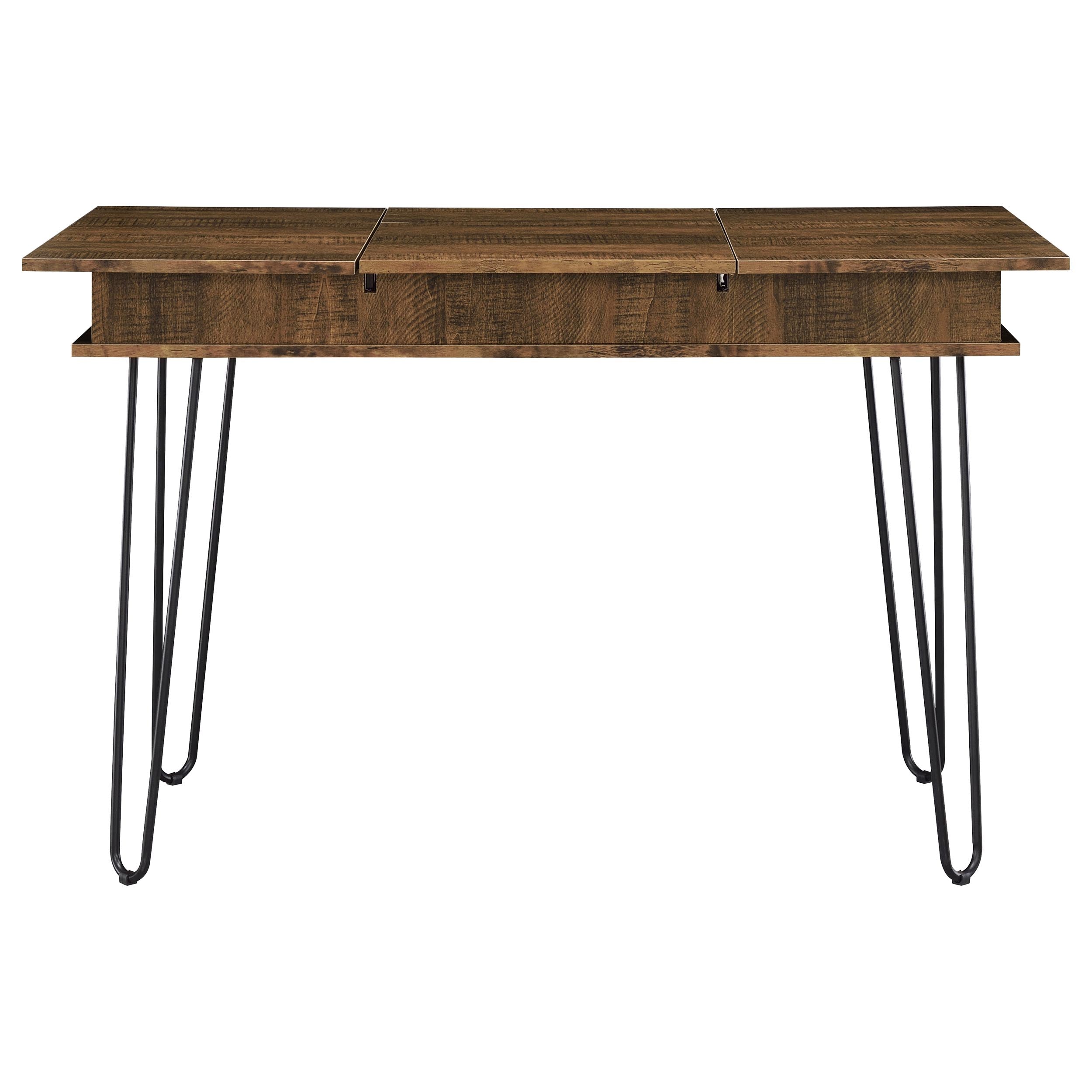 Sheeran Writing Desk with 4 Hidden Storages Rustic Amber