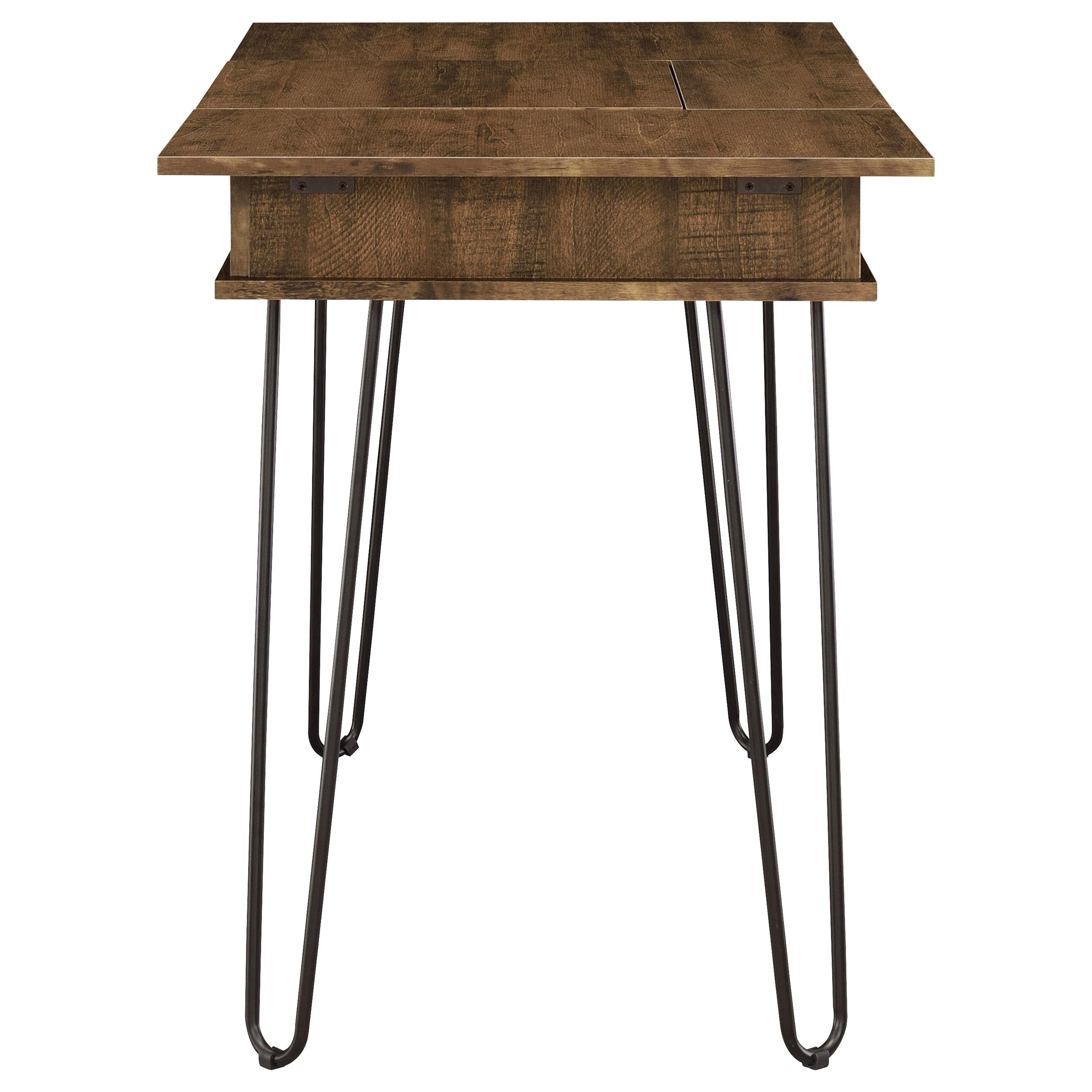 Sheeran Writing Desk with 4 Hidden Storages Rustic Amber
