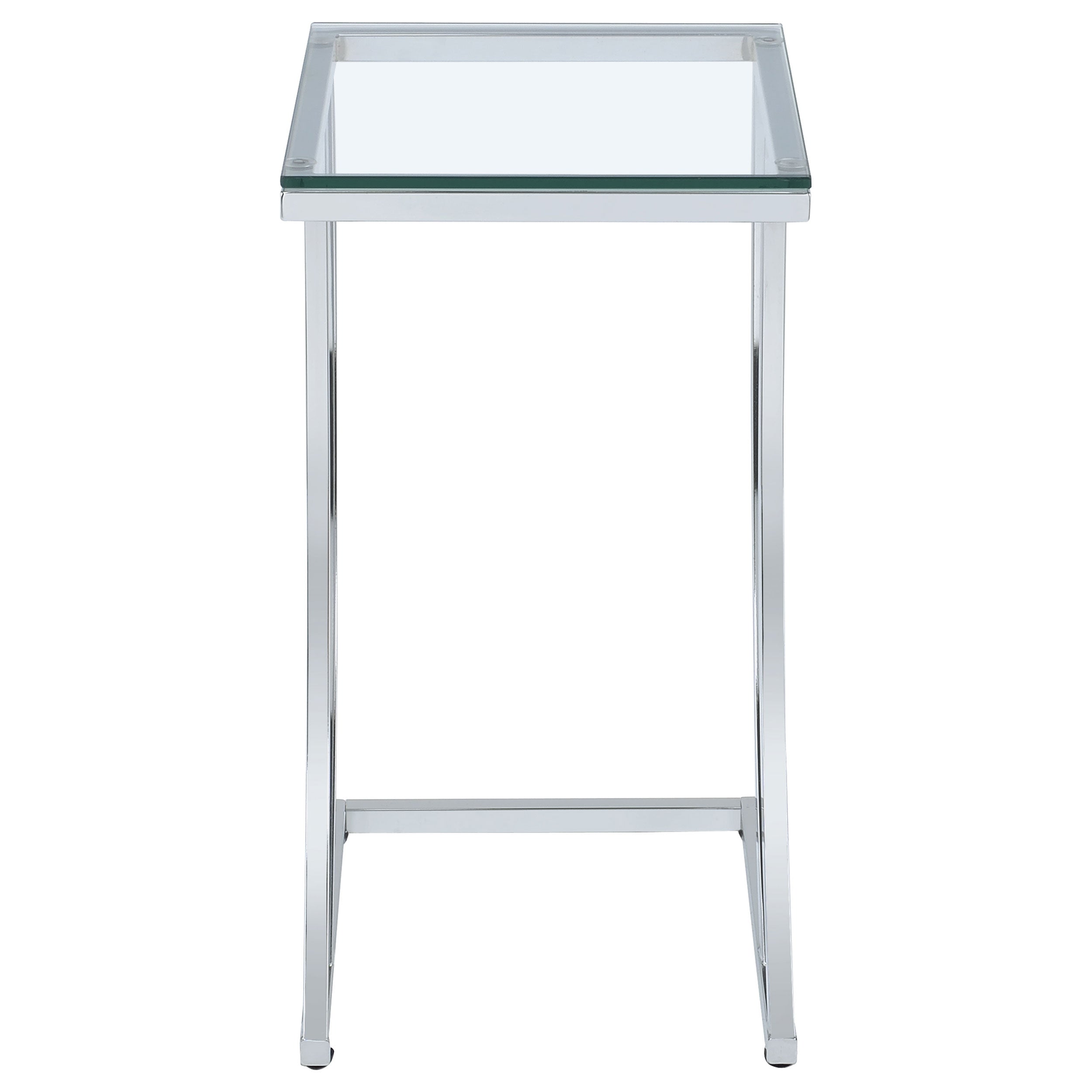 Cayden Rectangular Glass Top Sofa Side Table Chrome