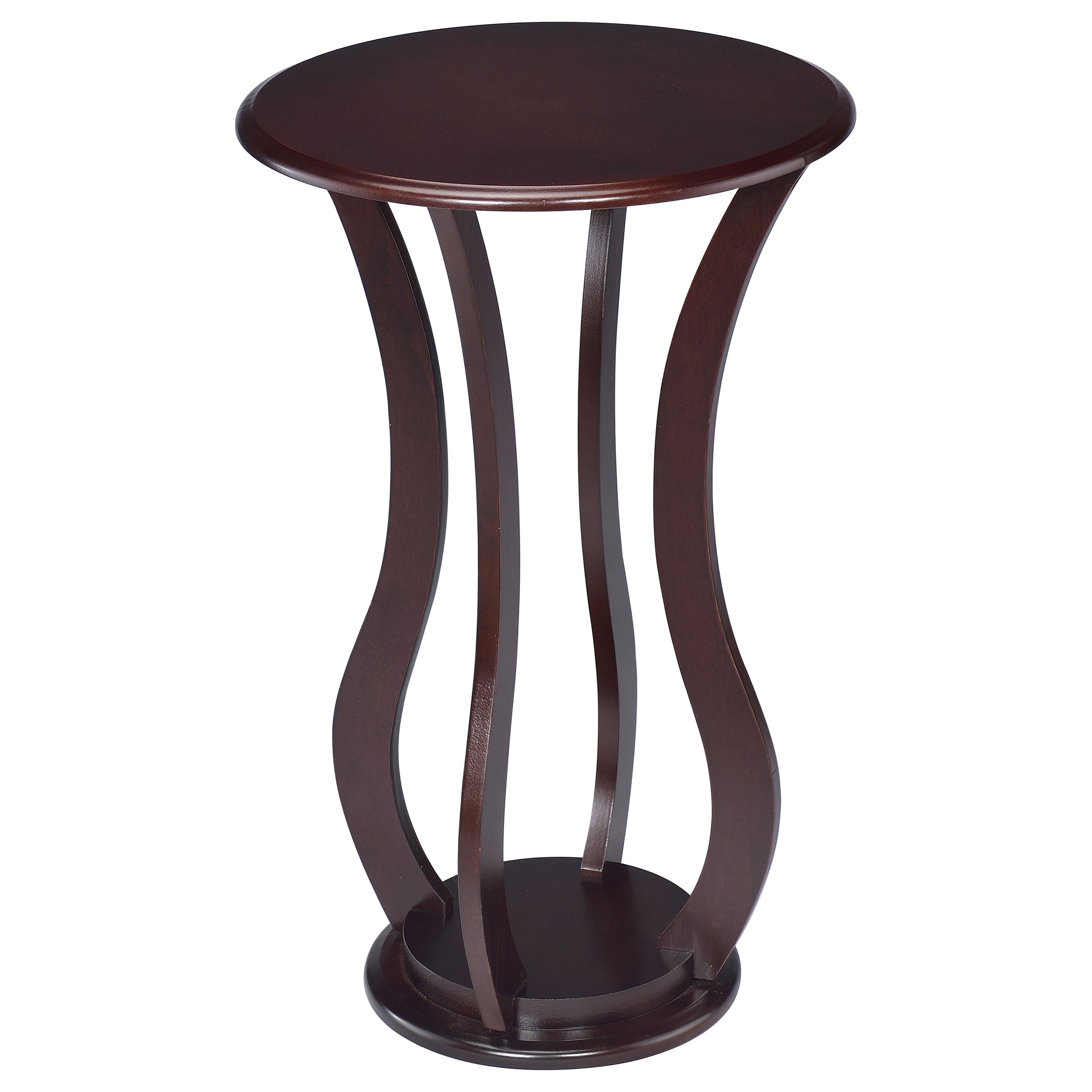 Elton Round Faux Marble Top Accent Side Table Brown