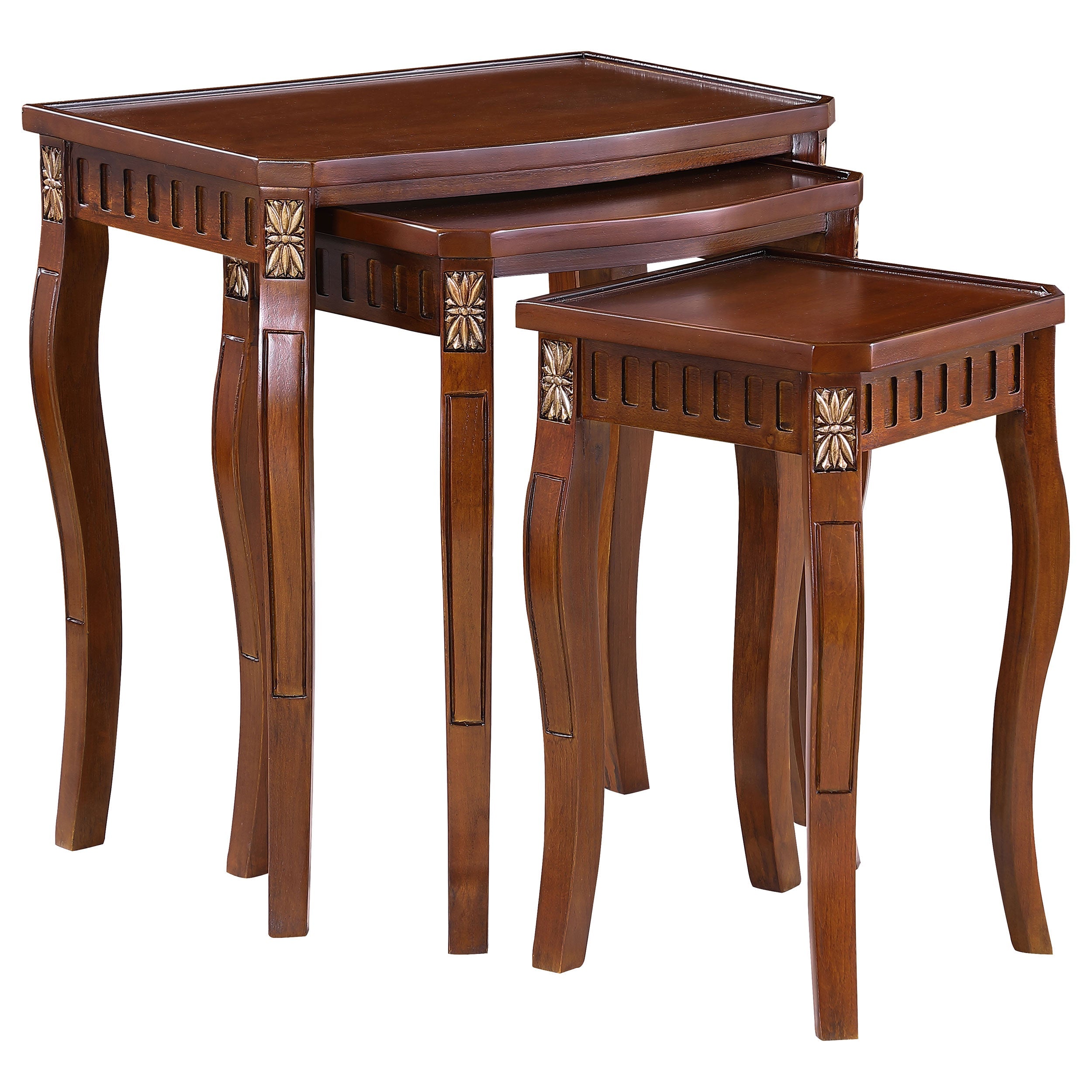 Daphne Rectangular Wood Nesting Table Set Warm Brown