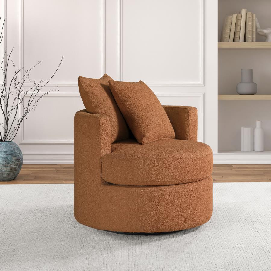 Debbie Upholstered Swivel Accent Chair