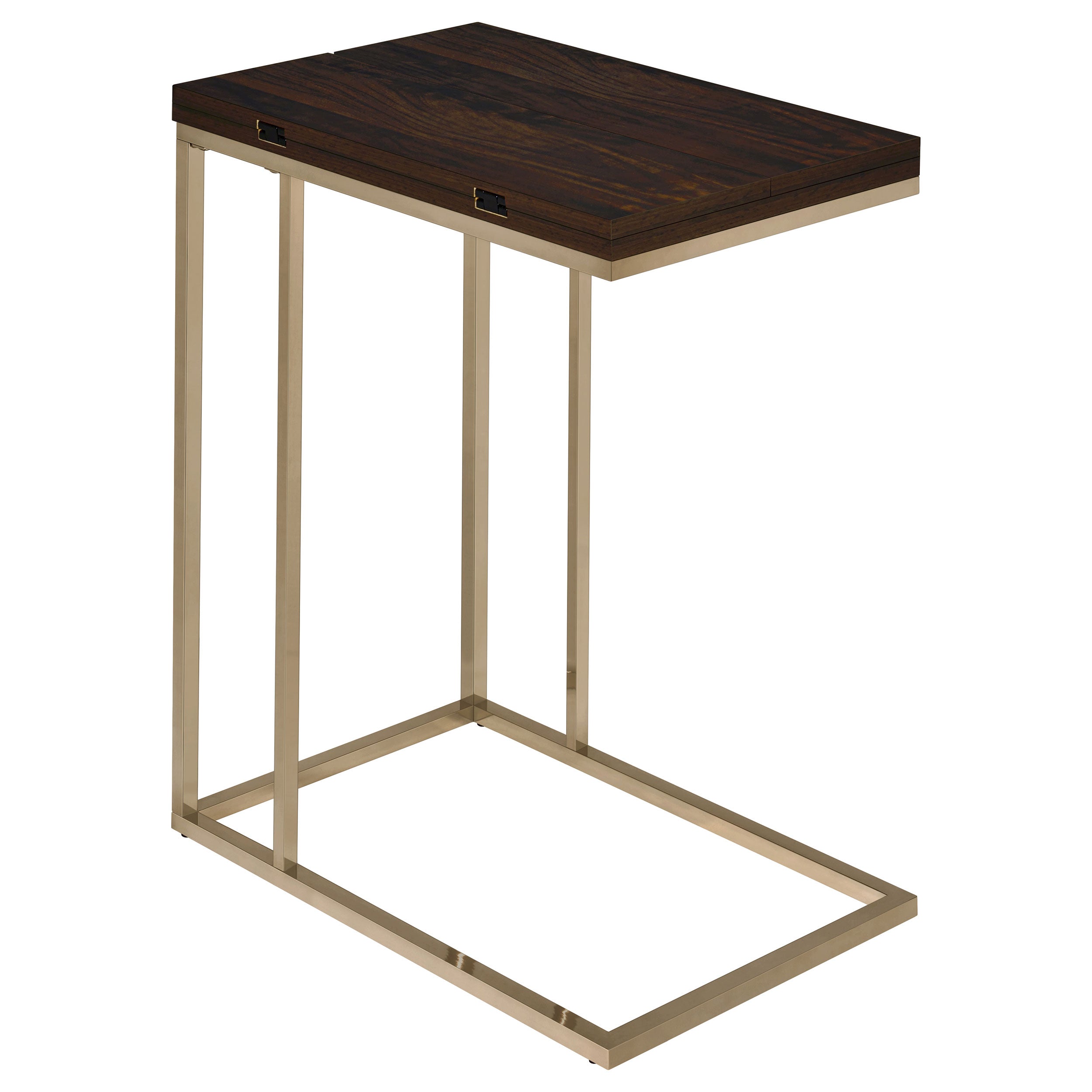 Pedro Expandable Top Accent Table Chestnut and Chrome