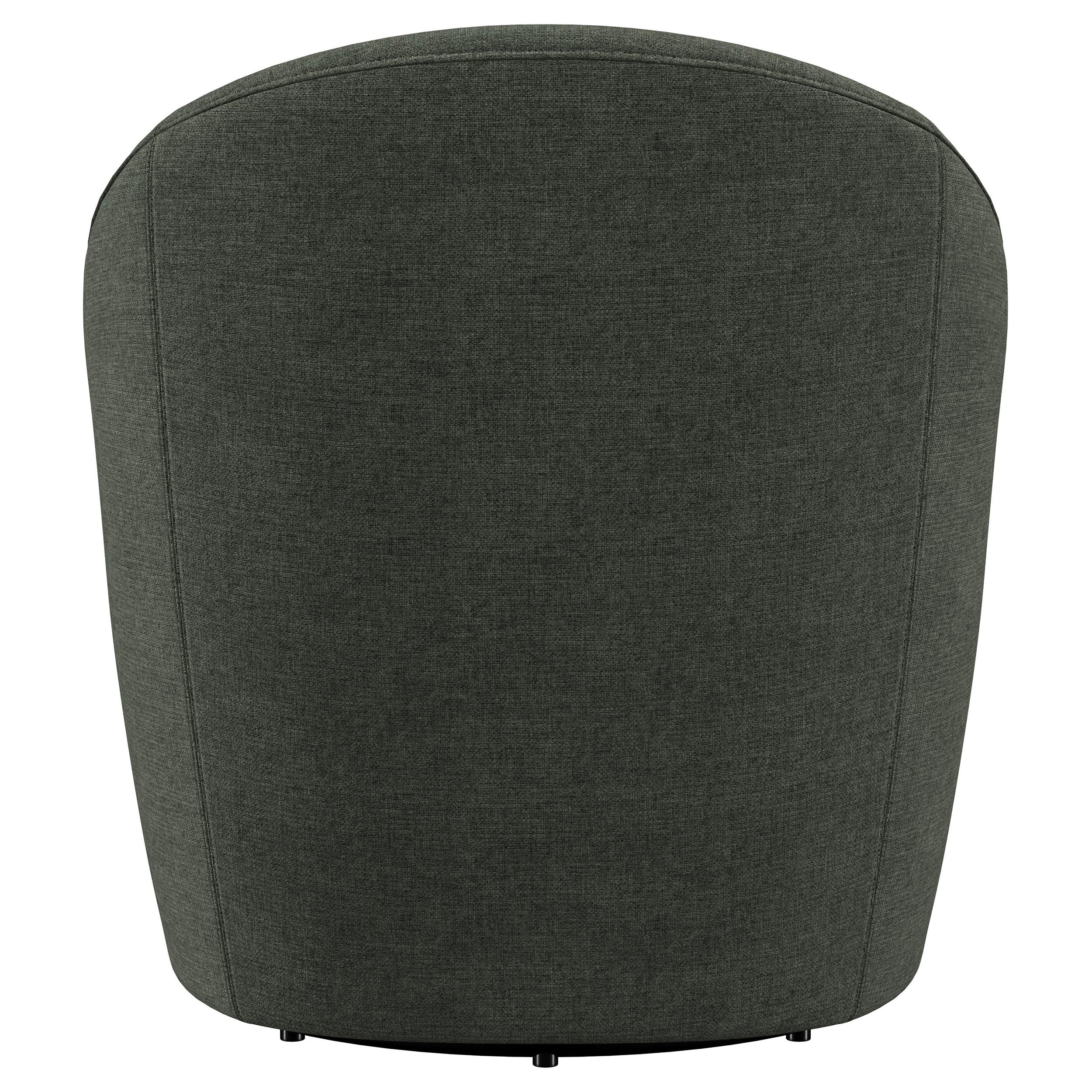 Leon Upholstered Barrel Accent Swivel Chair Hunter Green