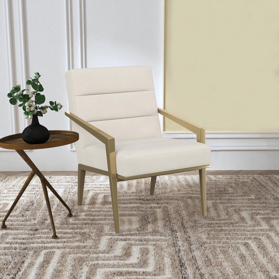 Kirra Upholstered Metal Arm Accent Chair