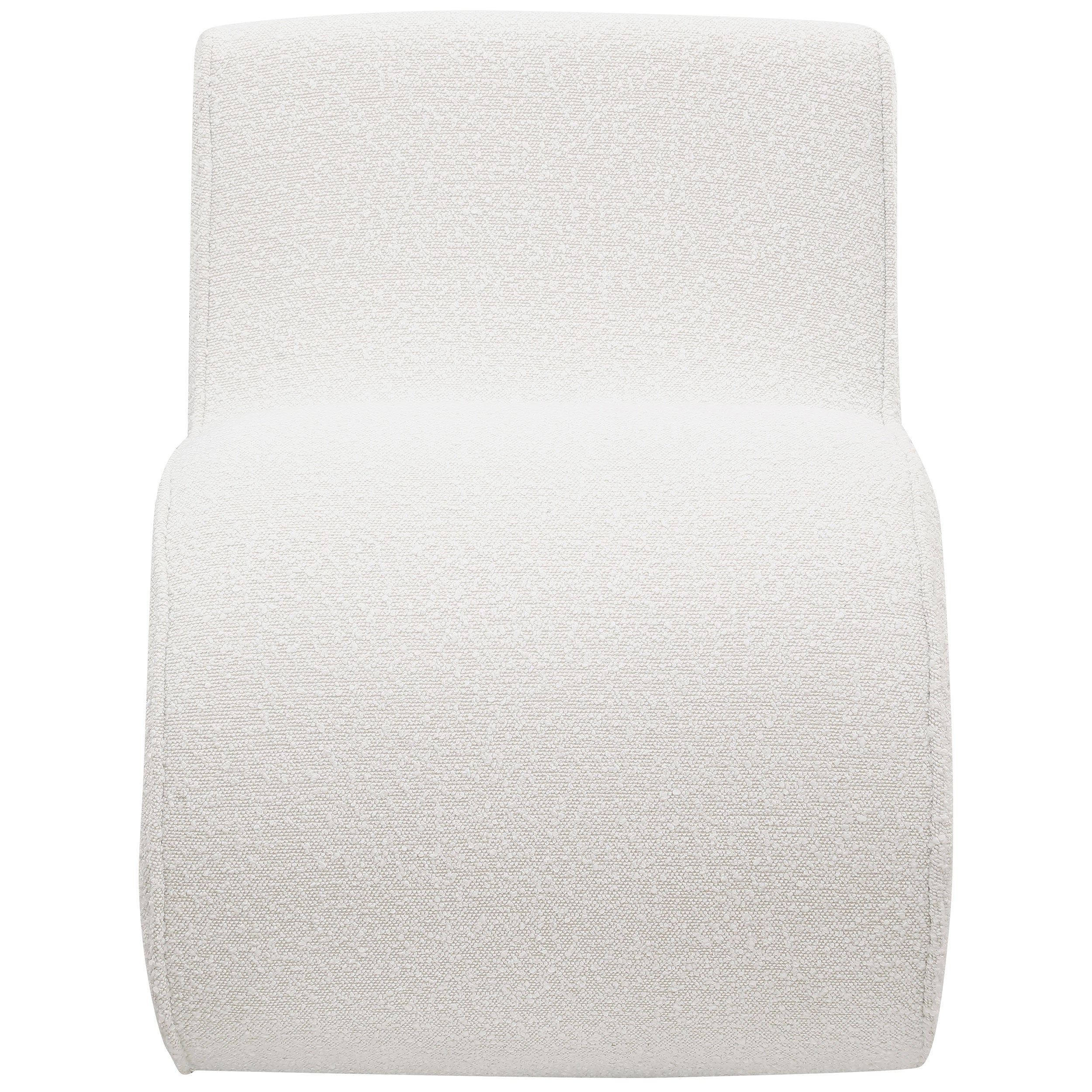 Ronea Boucle Upholstered Armless Curved Chair Cream