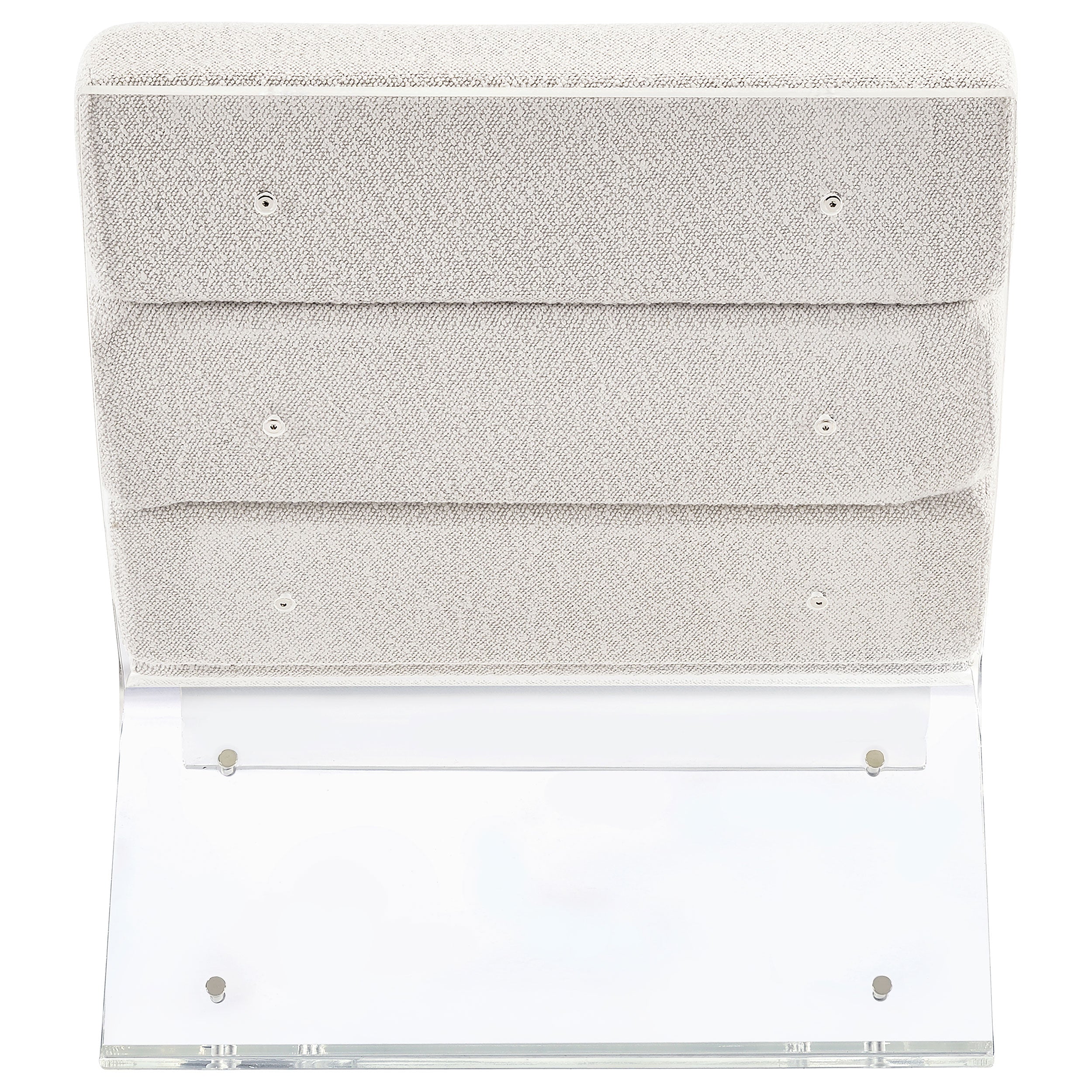 Serreta Boucle Upholstered Armless Acrylic Chair Ivory