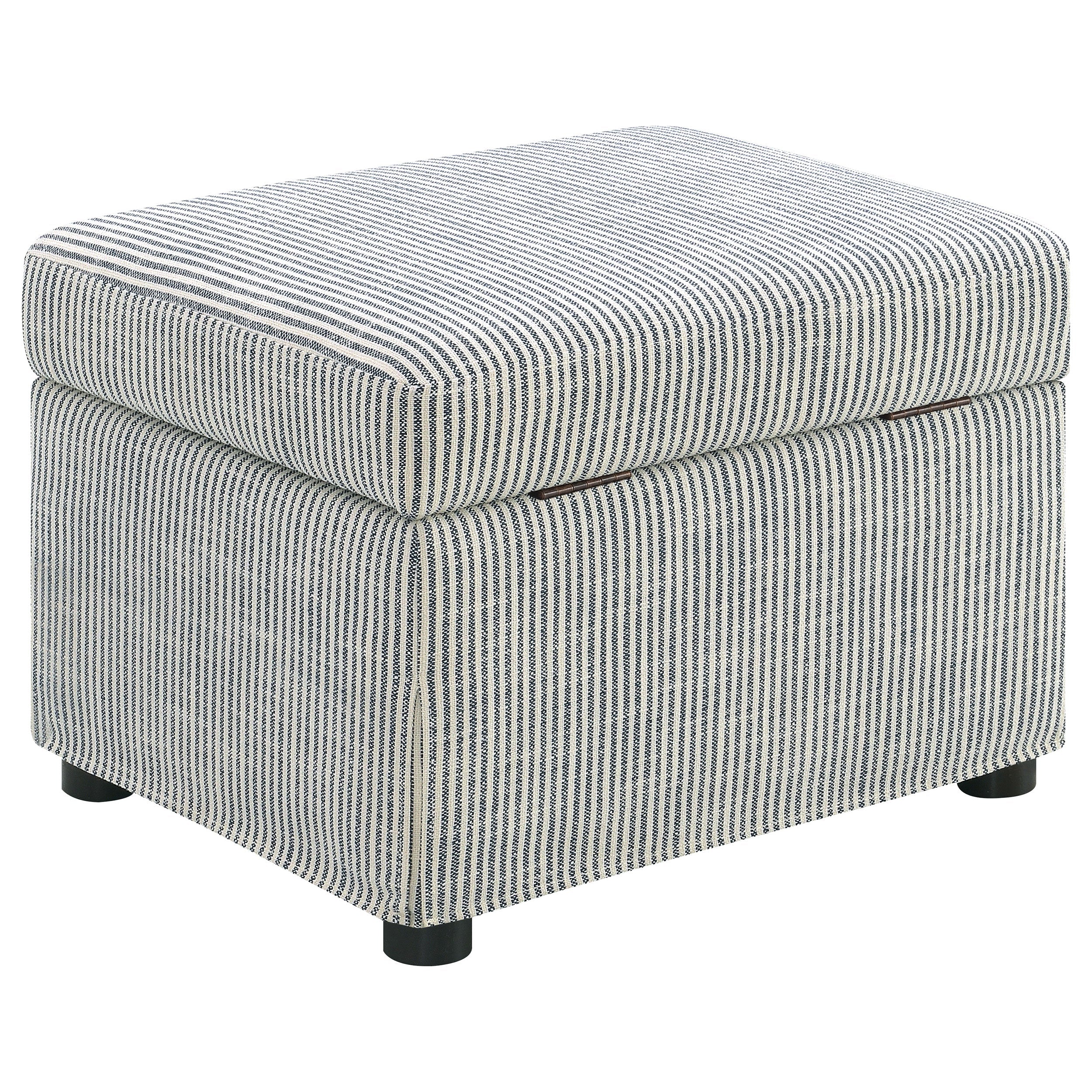 Winter Upholstered Hydraulic Lift Top Storage Ottoman Beige