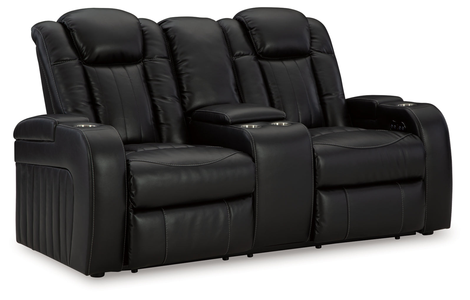 Caveman Den Power Reclining Loveseat/Console/Adjustable Headrest