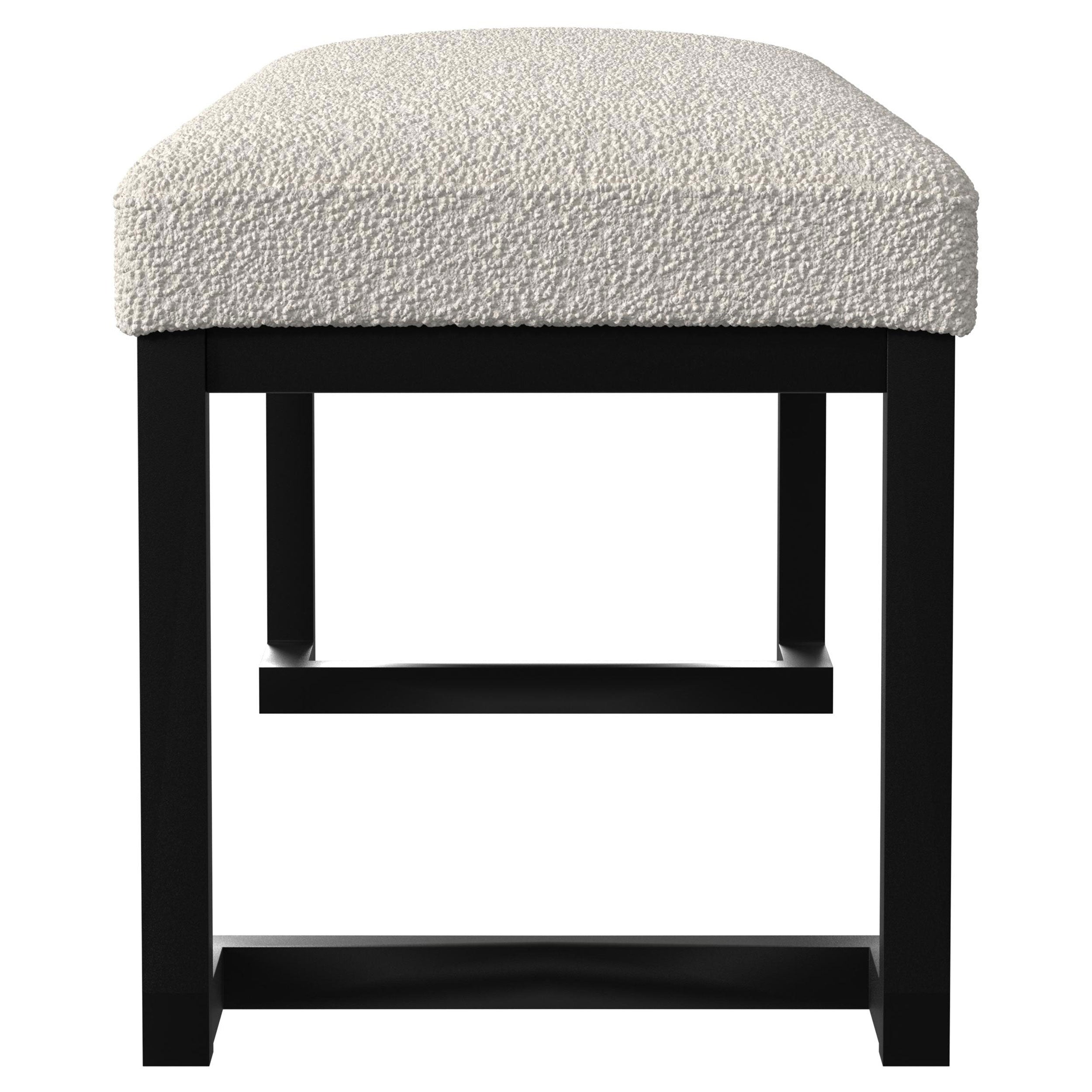 Mesa Boucle Upholstered Tufted Accent Bench Charcoal