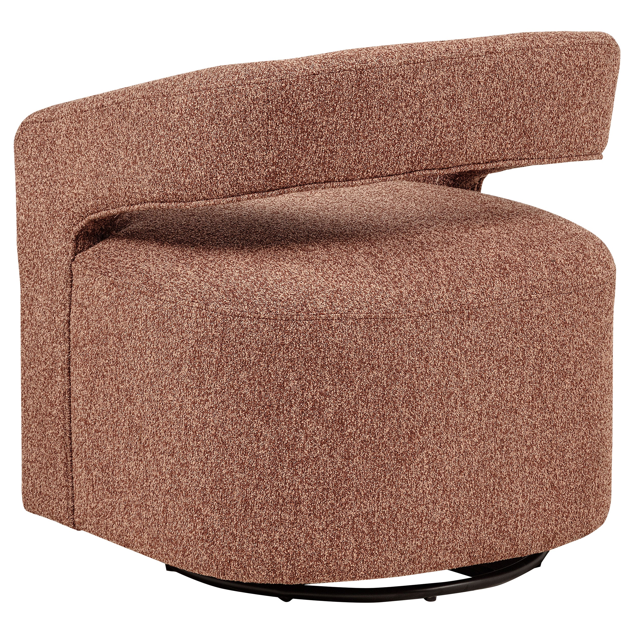 Westhill Boucle Upholstered Swivel Accent Chair Berry