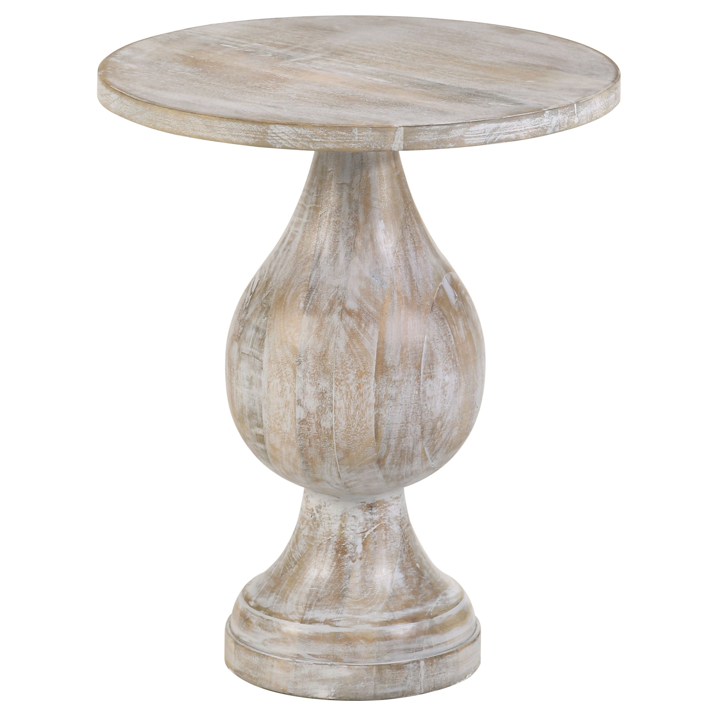 Dianella Round Pedestal Base Accent Side Table Black Stain