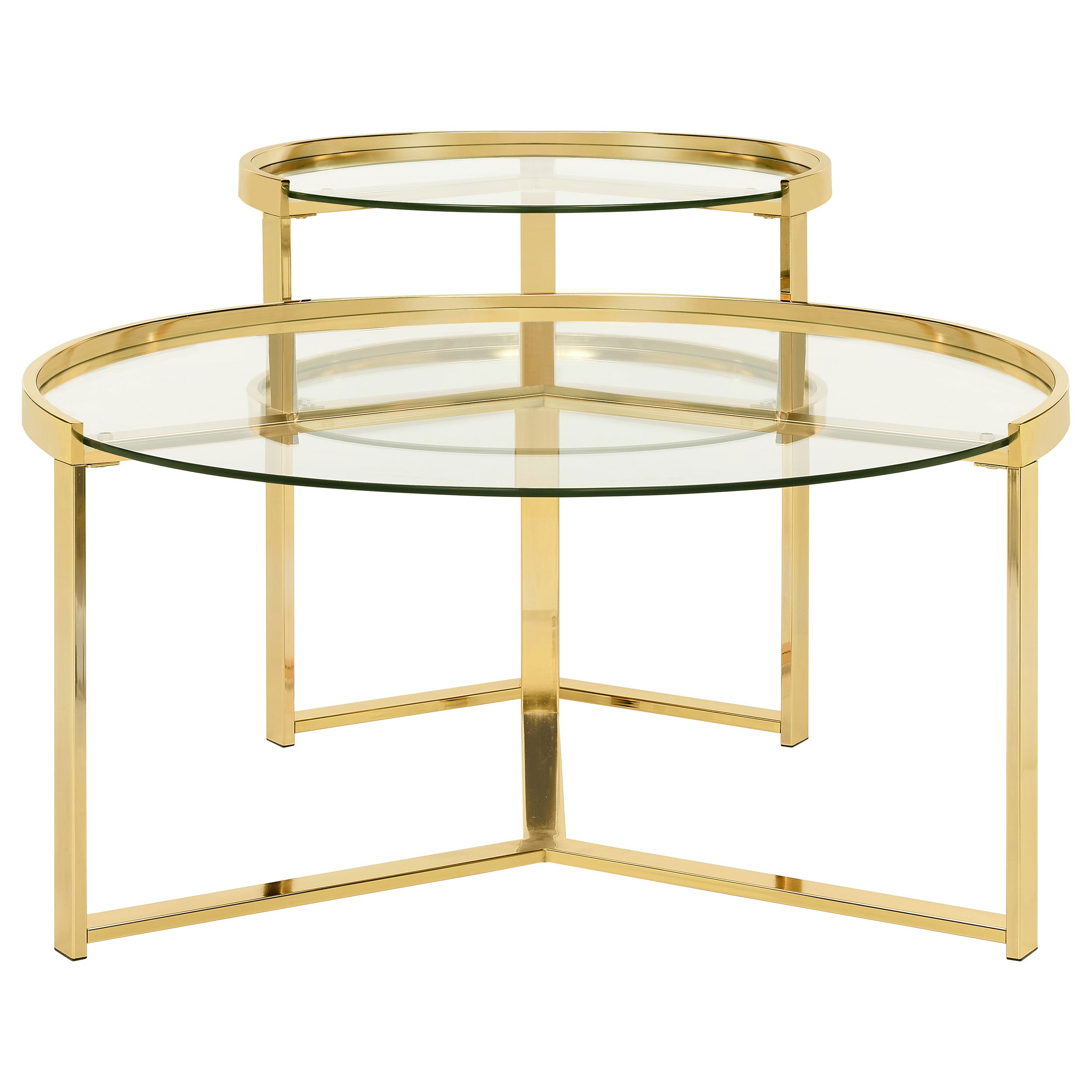 Delia Round Glass Top Nesting Coffee Table Chrome