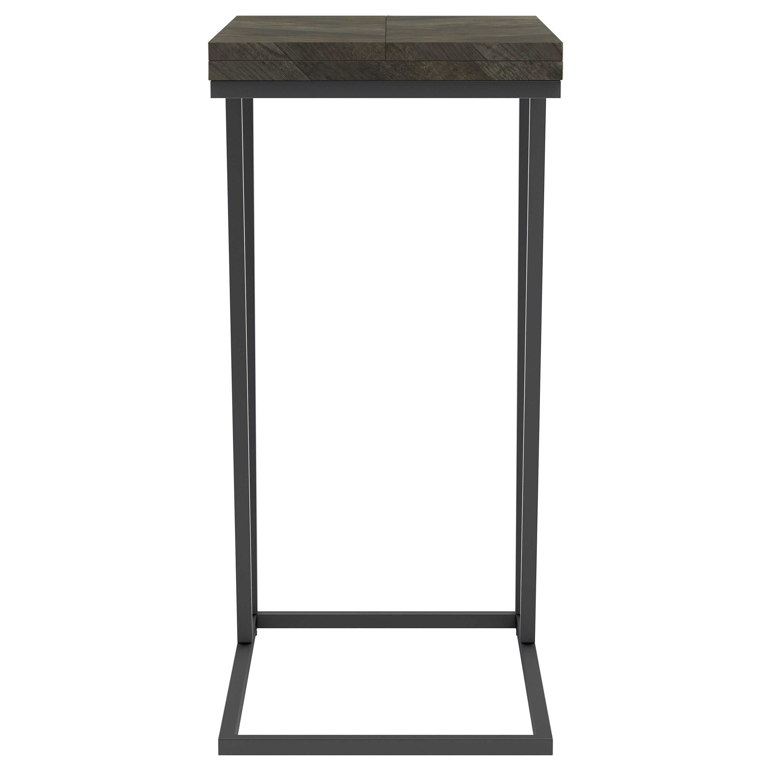 Carly Expandable Engineered Wood C-Shaped Side Table Grey