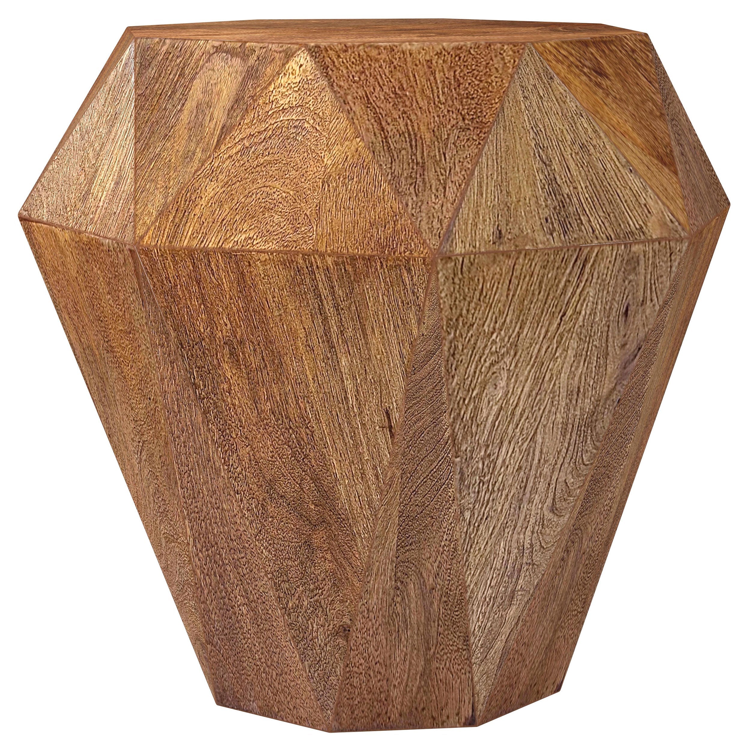 Jacinto Octagonal Solid Mango Wood Side Table Grey