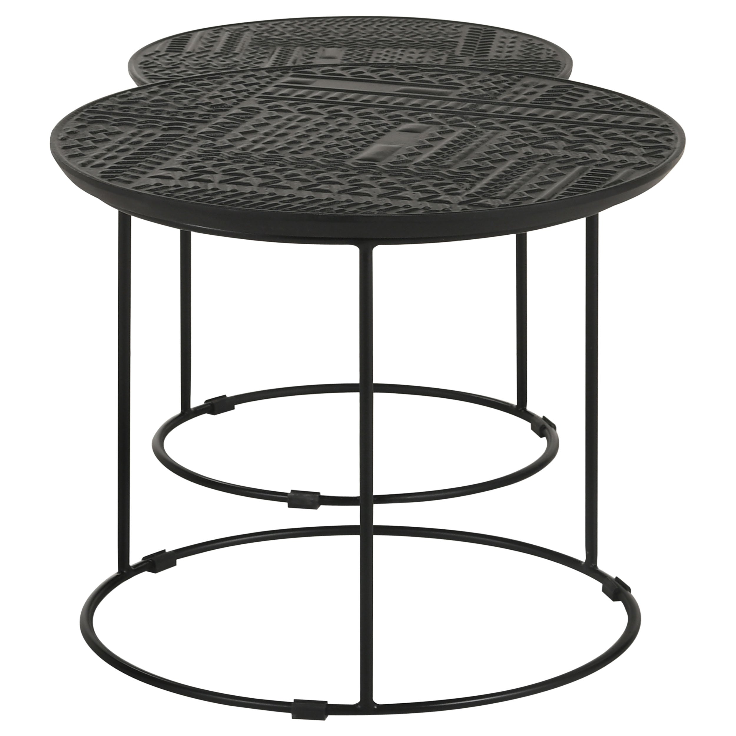Loannis Round Mango Wood Nesting Table Matte Black
