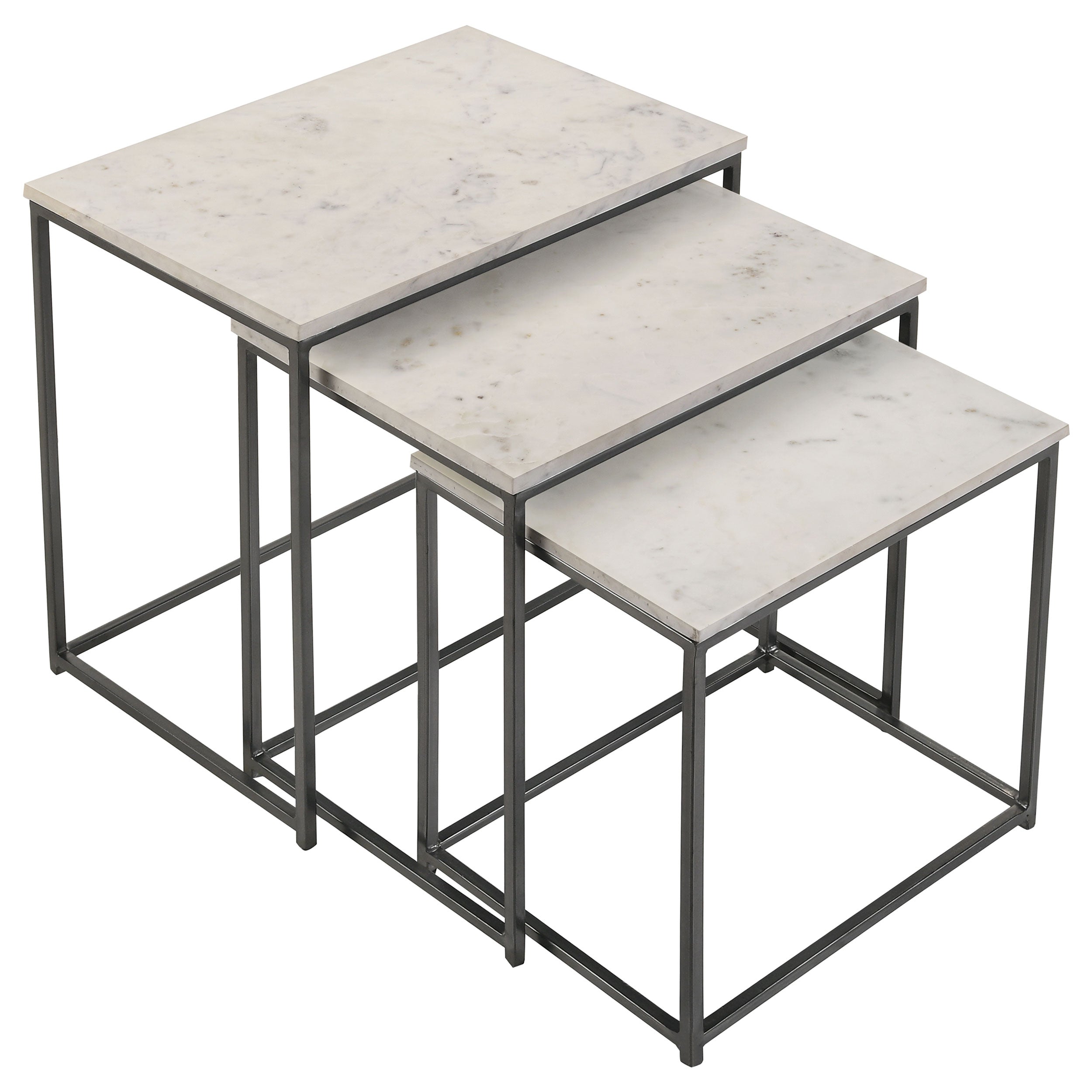 Medora Marble Top Nesting Table Set White