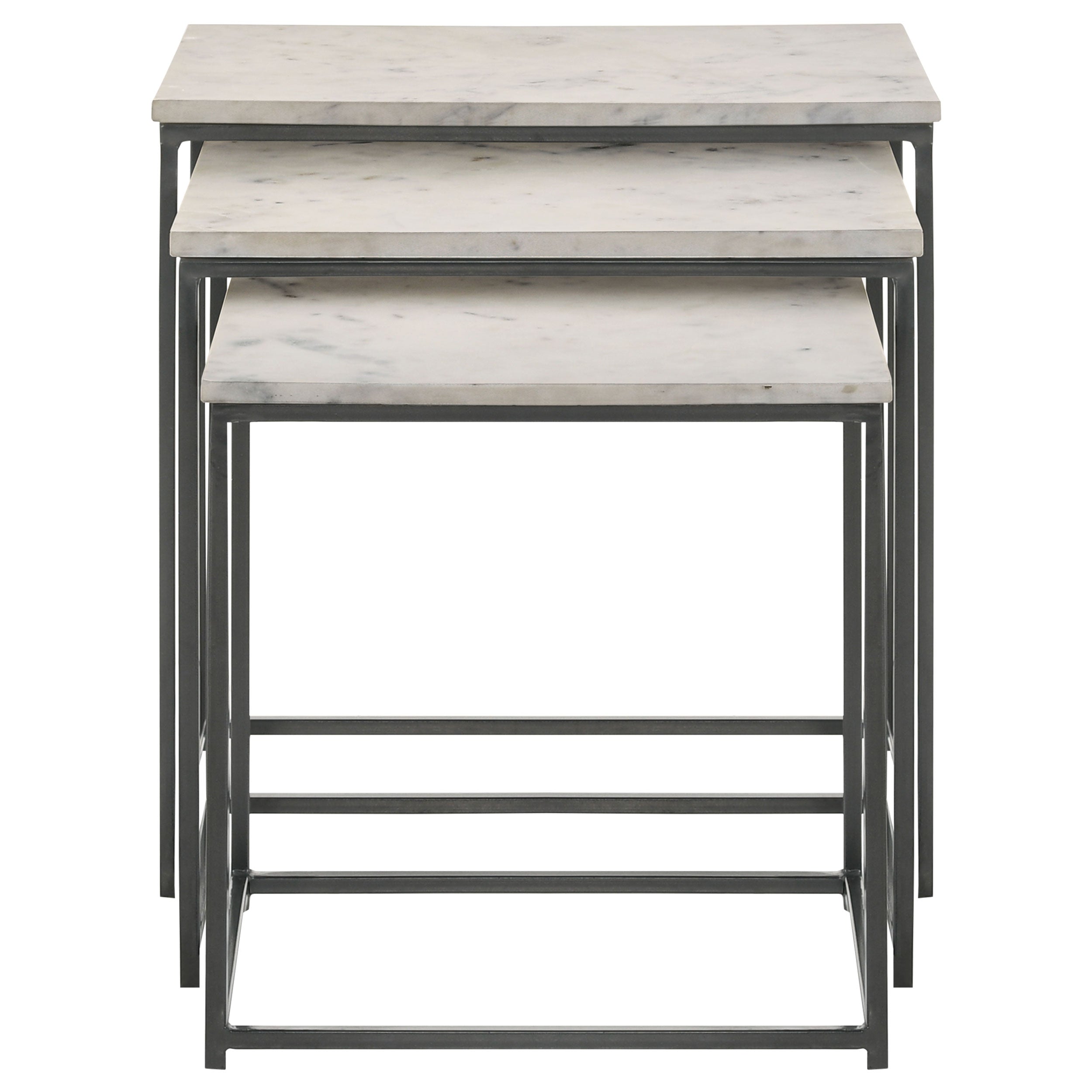 Medora Marble Top Nesting Table Set White