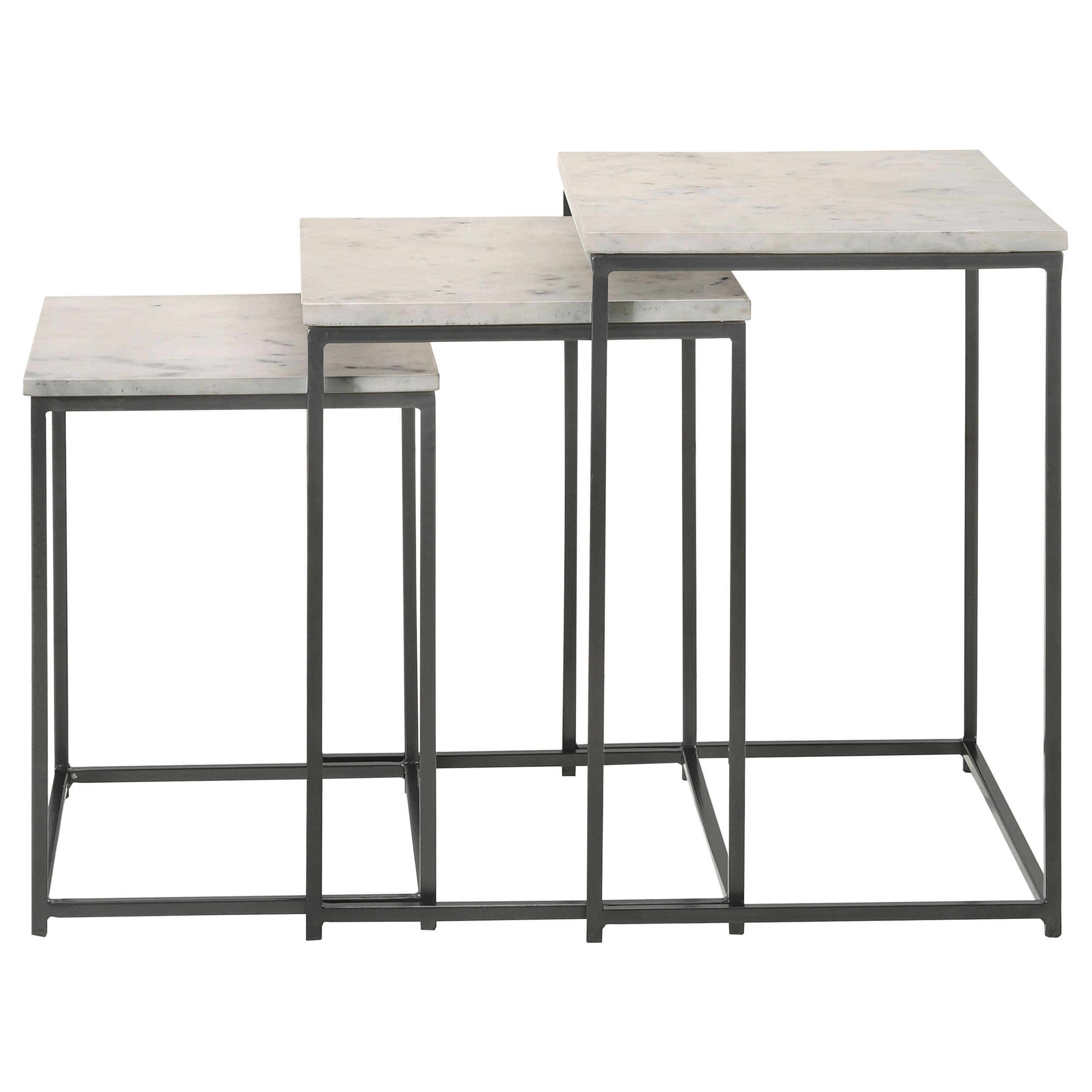 Medora Marble Top Nesting Table Set White