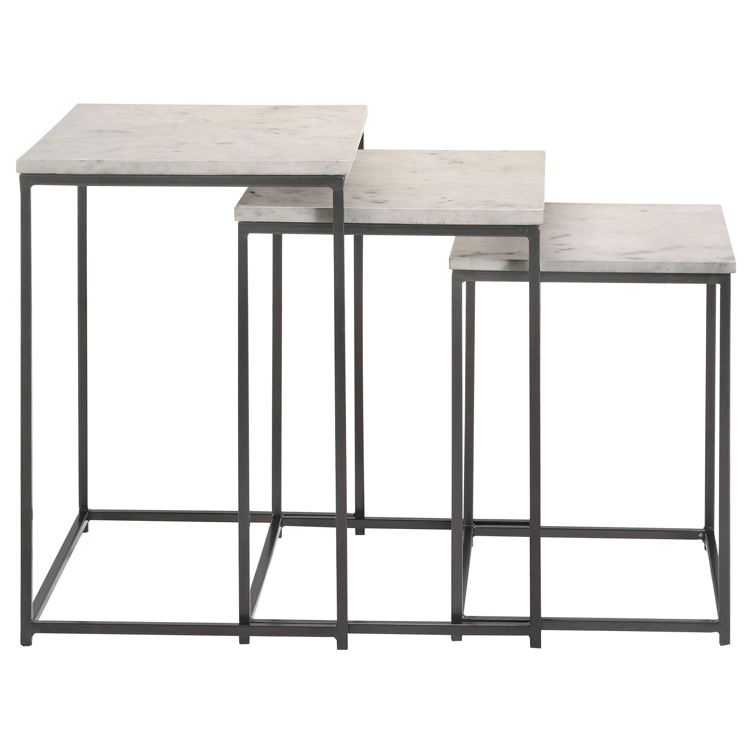 Medora Marble Top Nesting Table Set White
