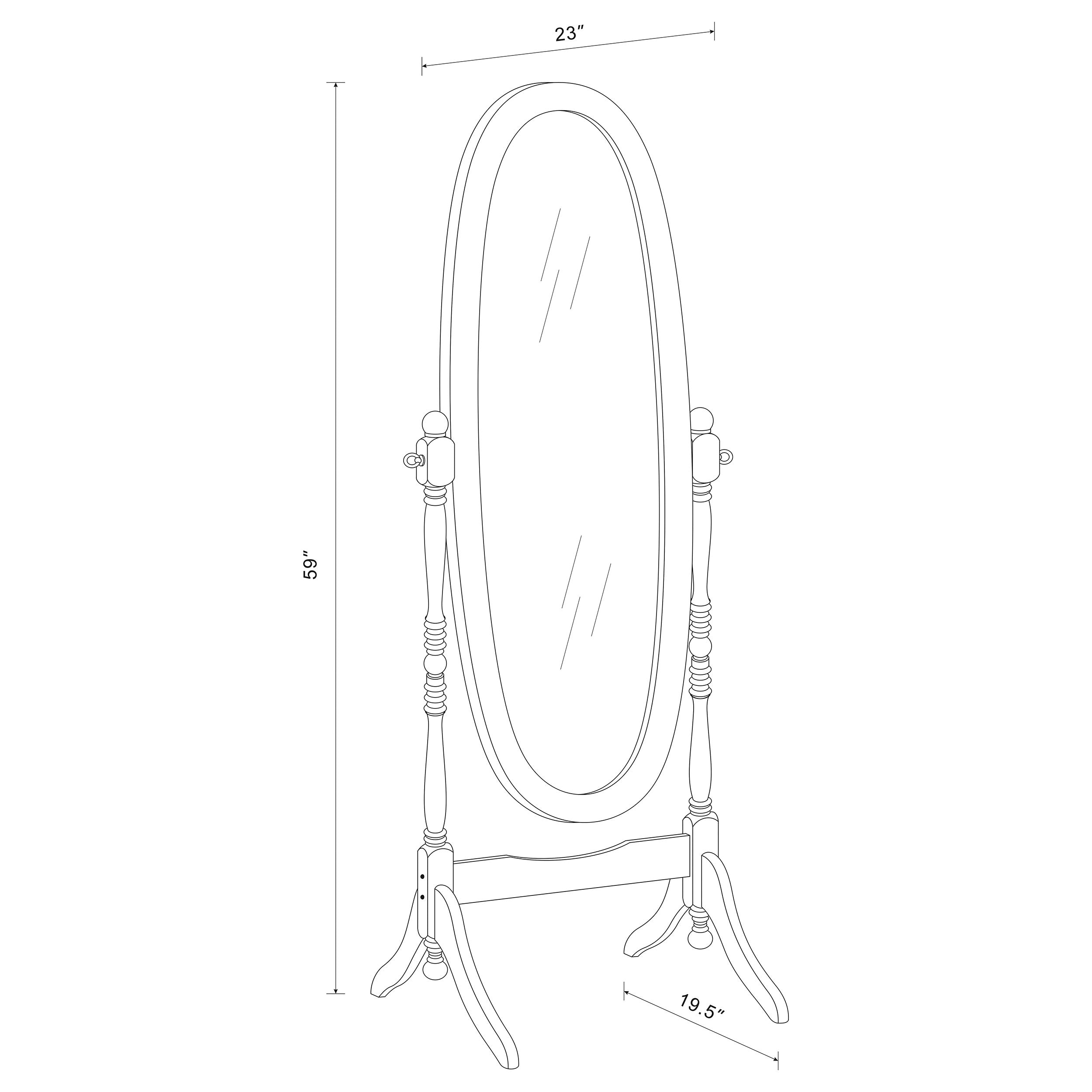 Foyet Wood Adjustable Length Cheval Mirror Black