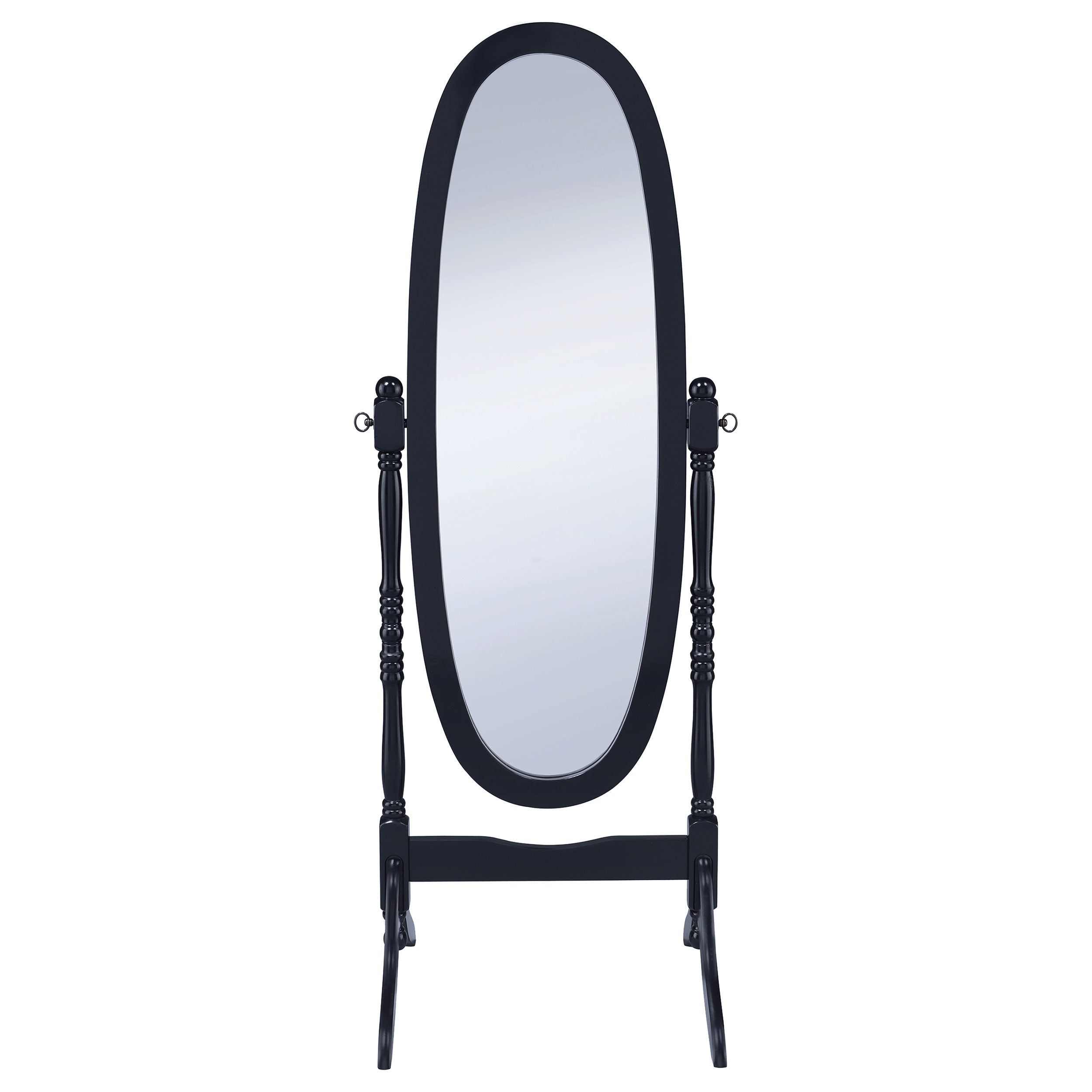 Foyet Wood Adjustable Length Cheval Mirror Black