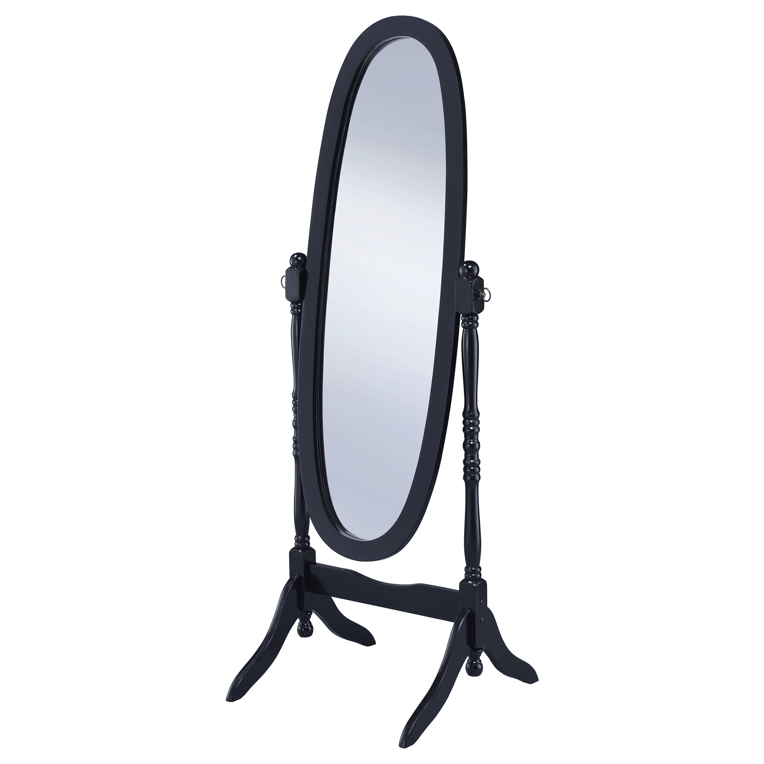 Foyet Wood Adjustable Length Cheval Mirror Black
