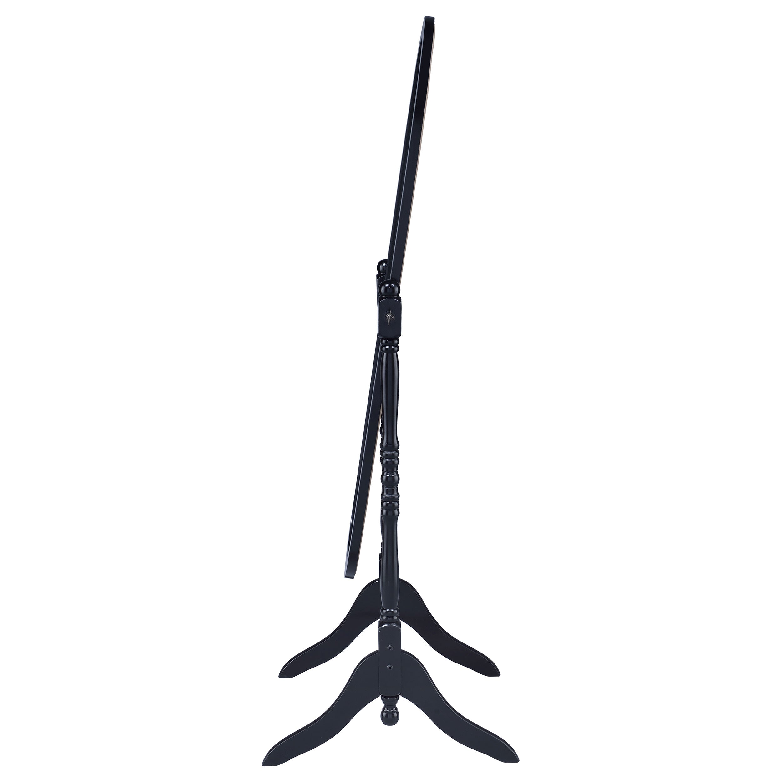 Foyet Wood Adjustable Length Cheval Mirror Black
