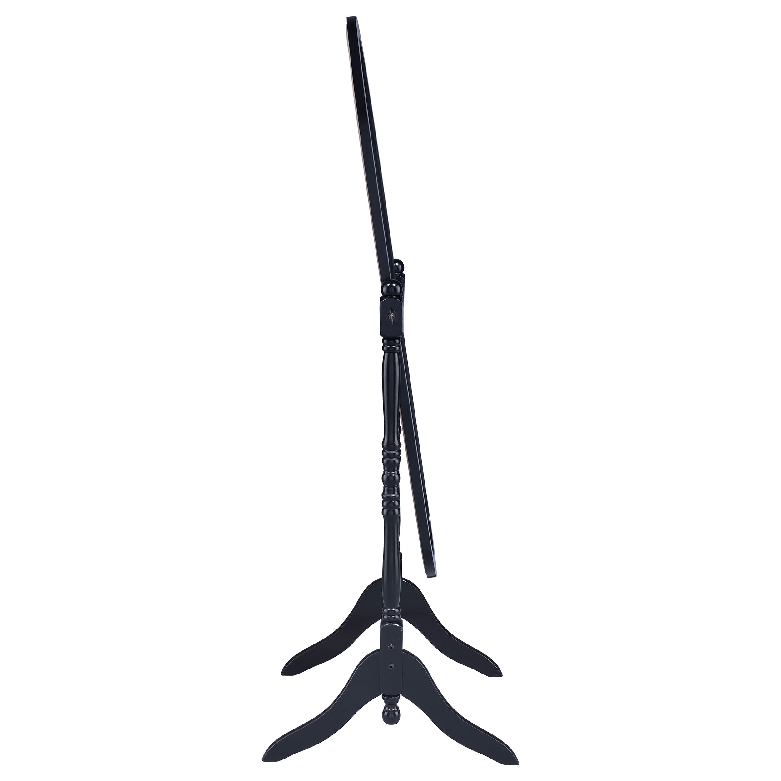 Foyet Wood Adjustable Length Cheval Mirror Black