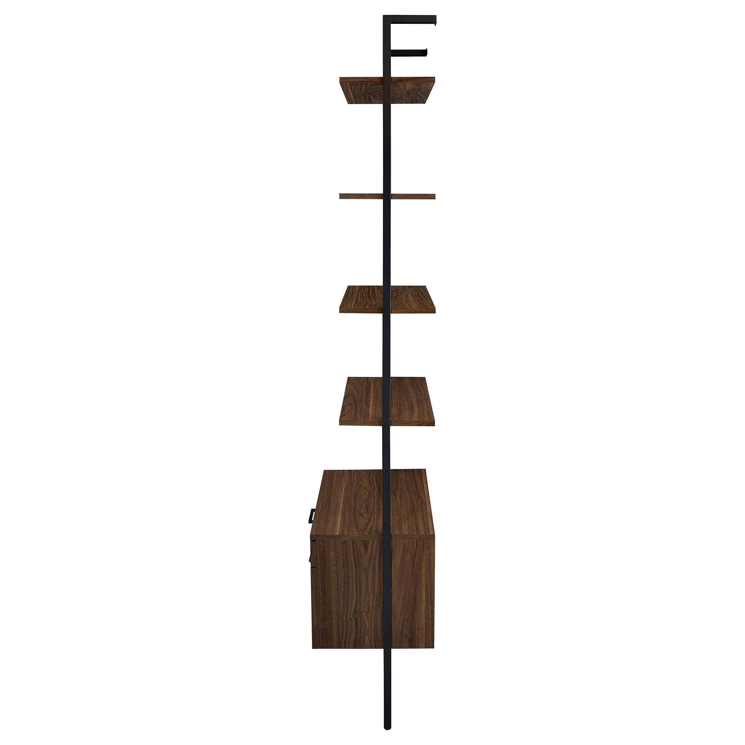 Owens 96-inch Wall Mounted Bookshelf Set Walnut