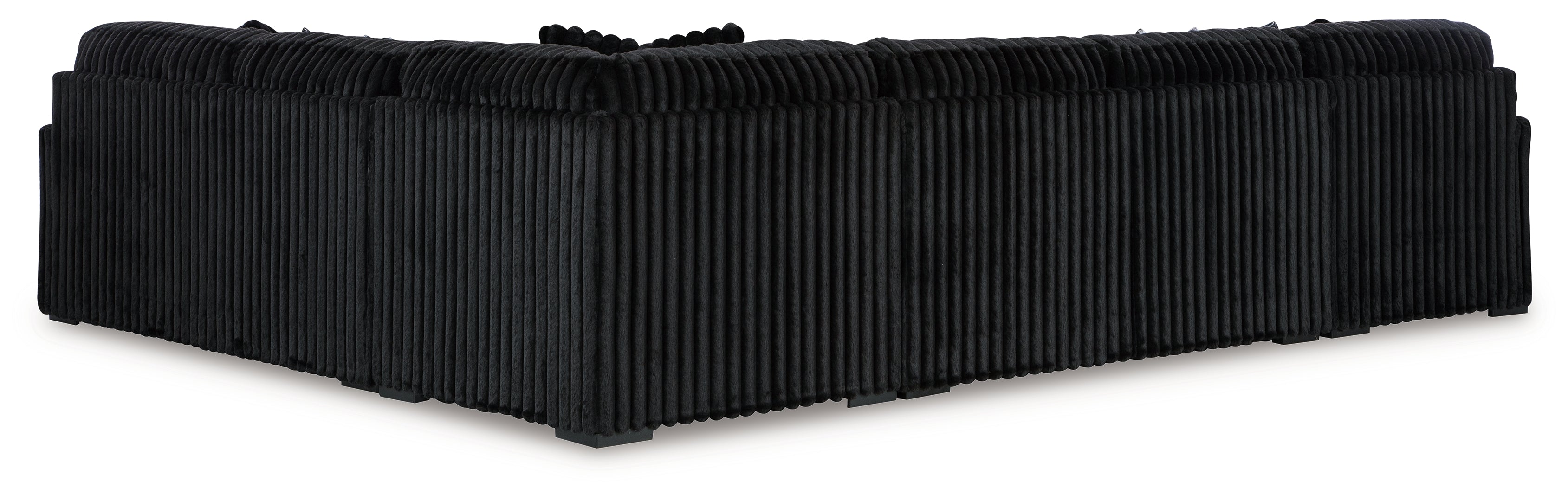 Midnight-Madness 2-Piece black Sectional Sofa with Chaise