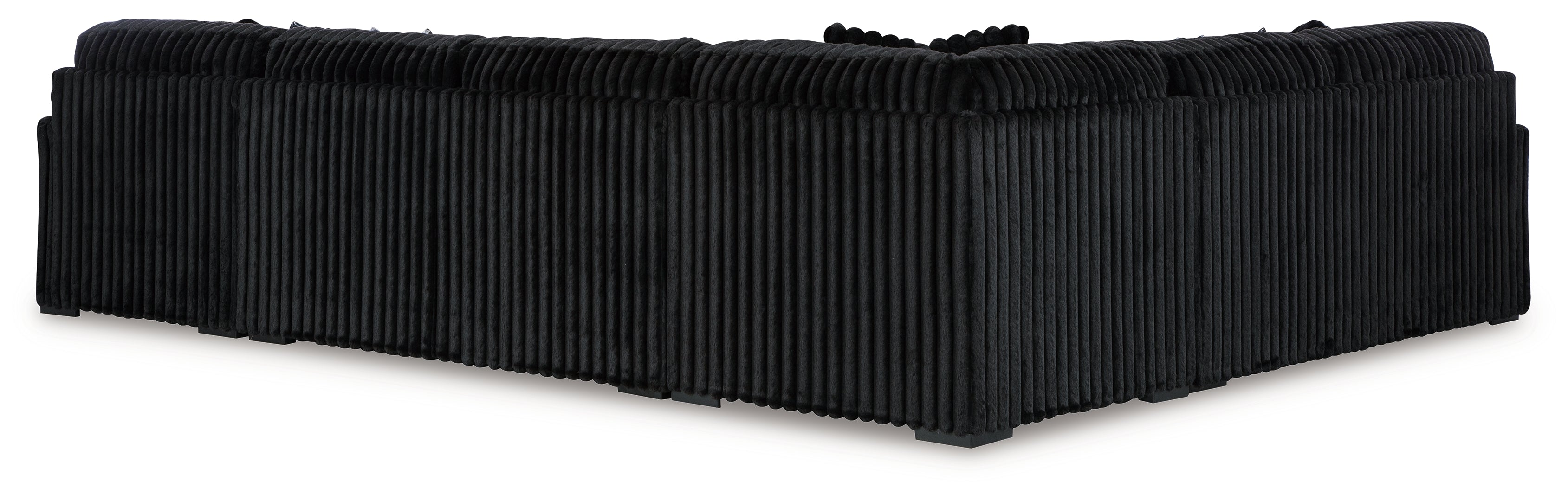 Midnight-Madness 2-Piece black Sectional Sofa with Chaise
