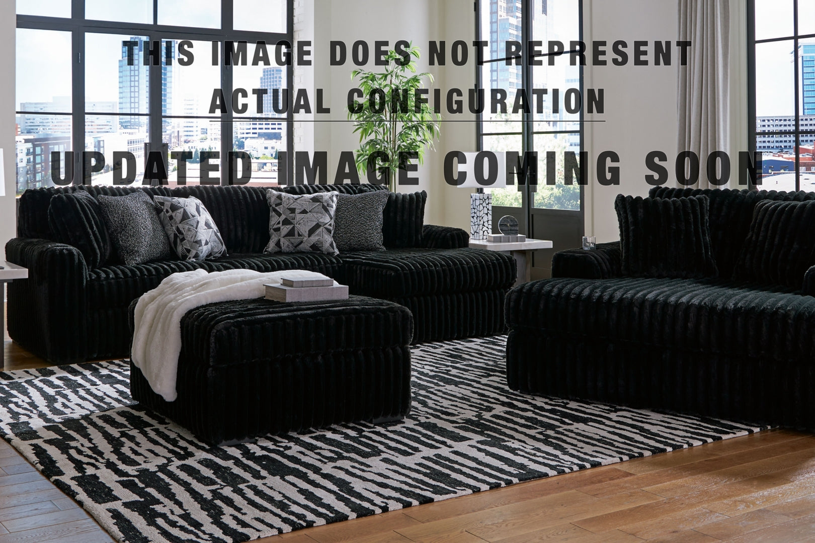 Midnight-Madness 2-Piece black Sectional Sofa with Chaise