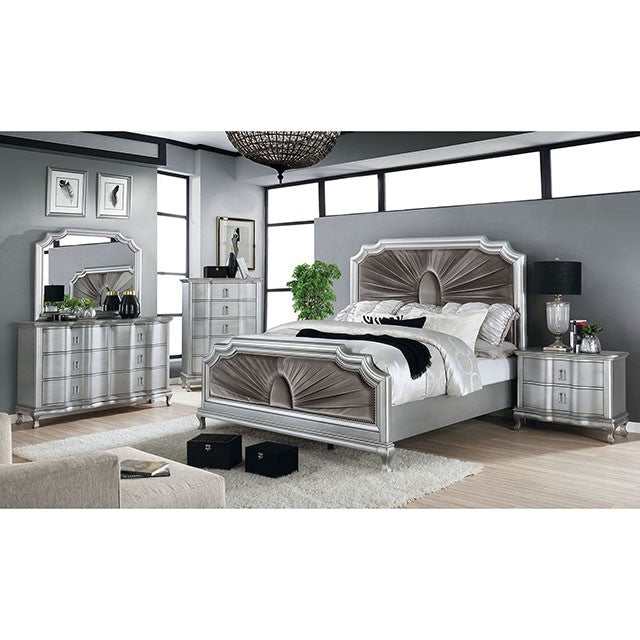 Aalok Silver/Warm Gray Eastern King Bed