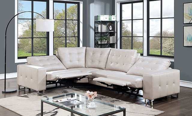 Abberton Beige Power Sectional