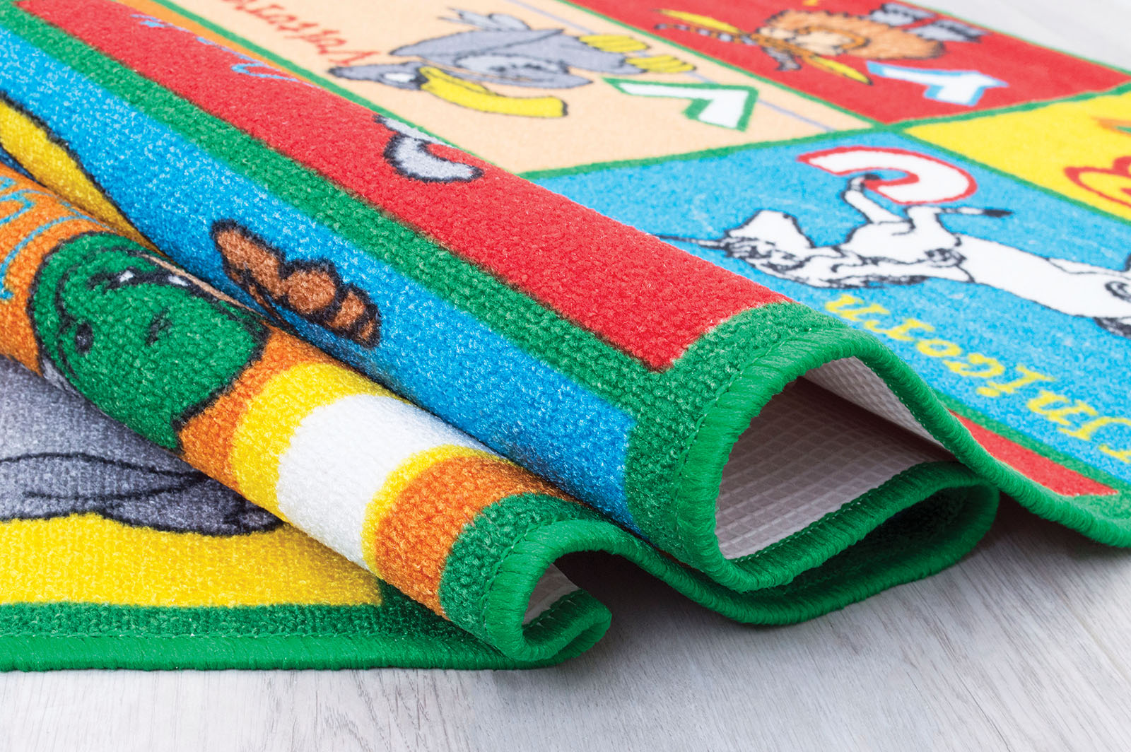 Abbey Multi Color Alphabet Animals 5' X 8' Area Rug