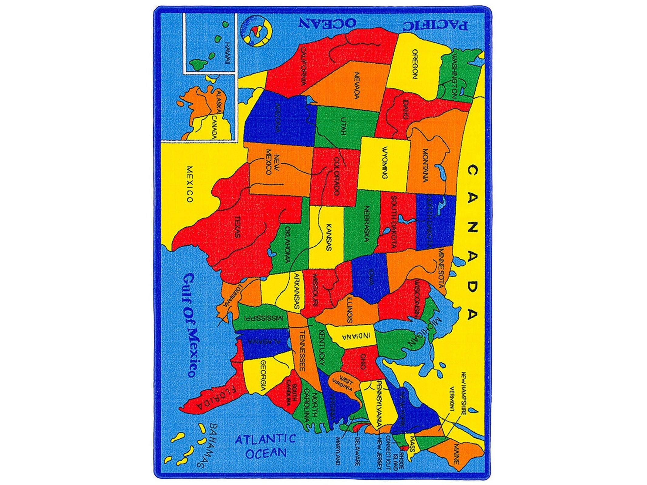 Abbey US Map 5' X 8' Area Rug