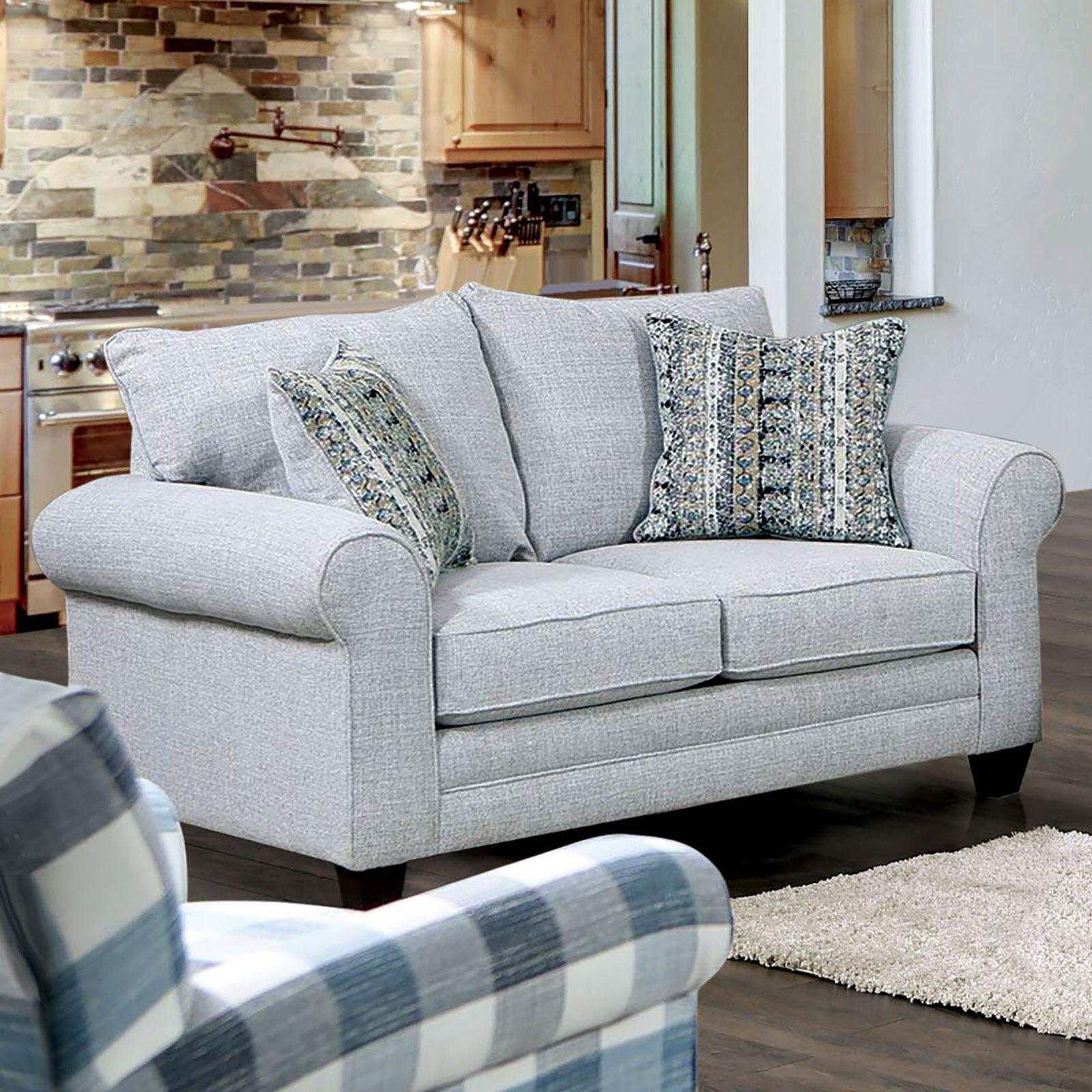 Aberporth Gray Stationary Sofa & Loveseat 2pc