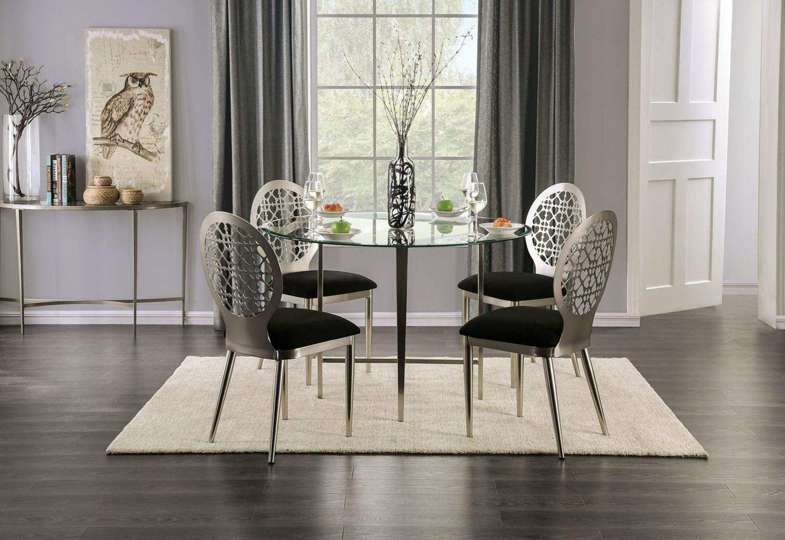 Abner Silver & Black Dining Chair (Set of 2)