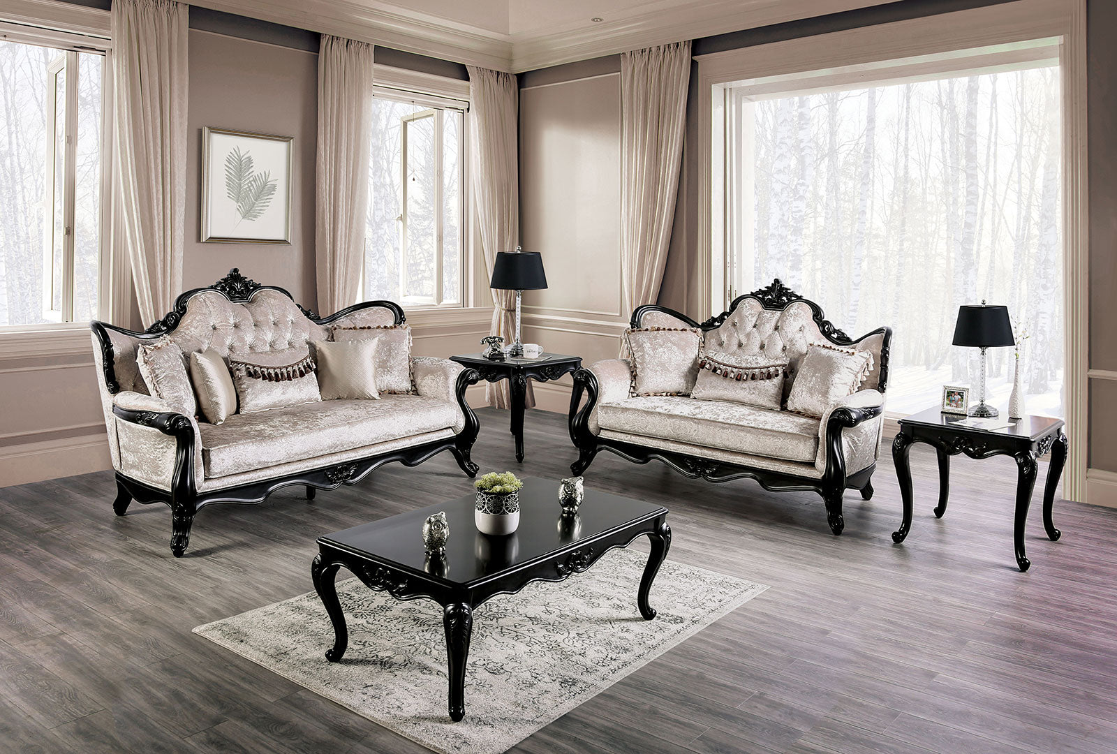 Acapulco Black/Off-White Loveseat