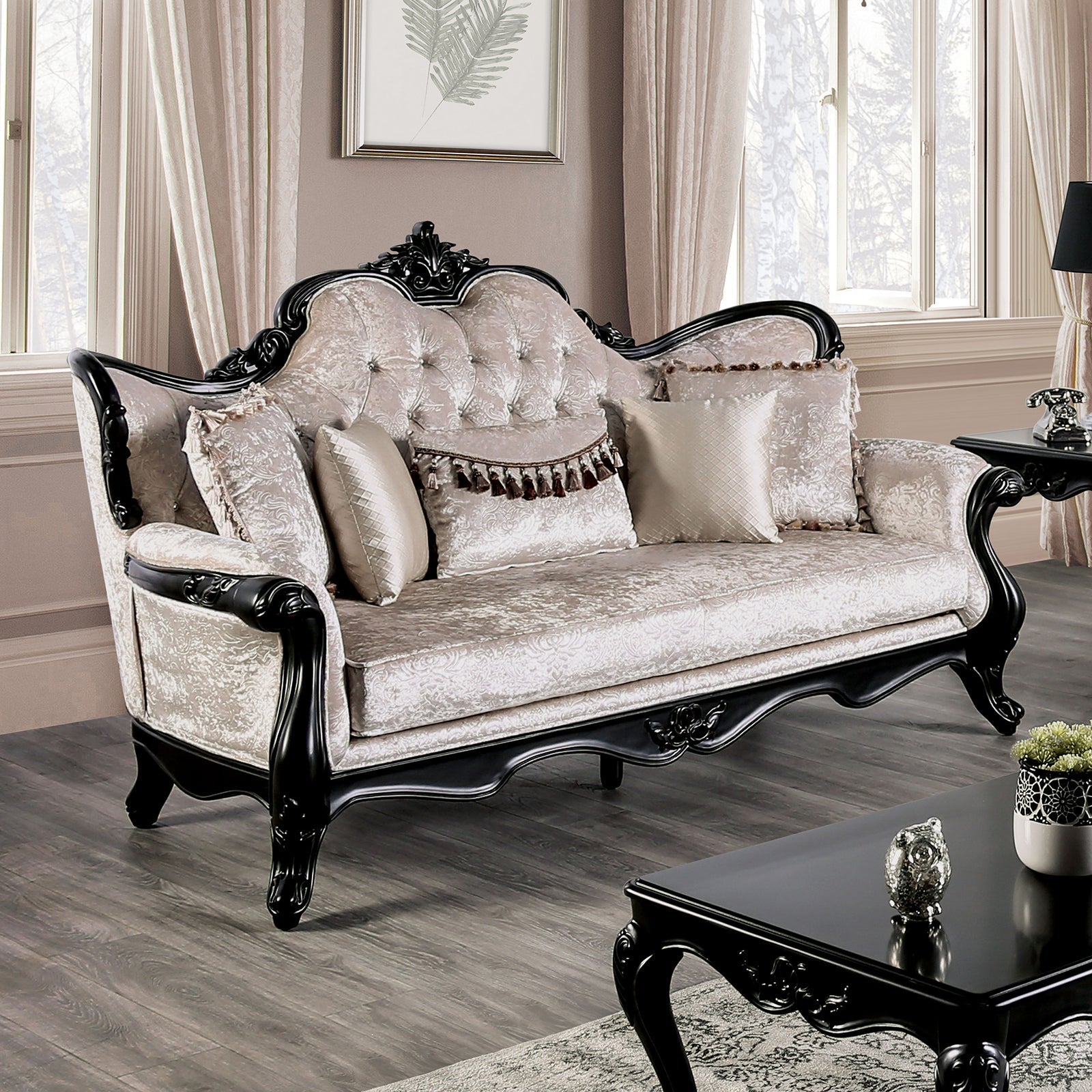 Acapulco Black/Off-White Sofa & Loveseat