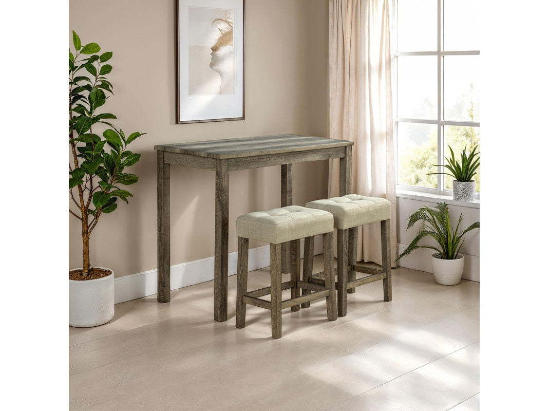 Adelaide Brown/Beige 3 Pc. Counter Ht. Table Set